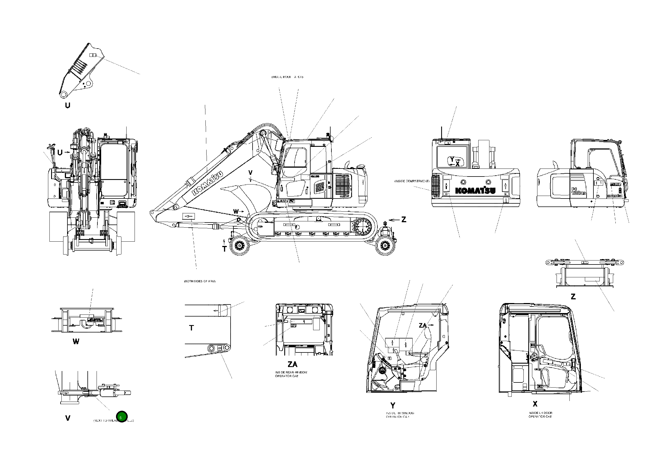Наклейка 22A-818-K160 Komatsu