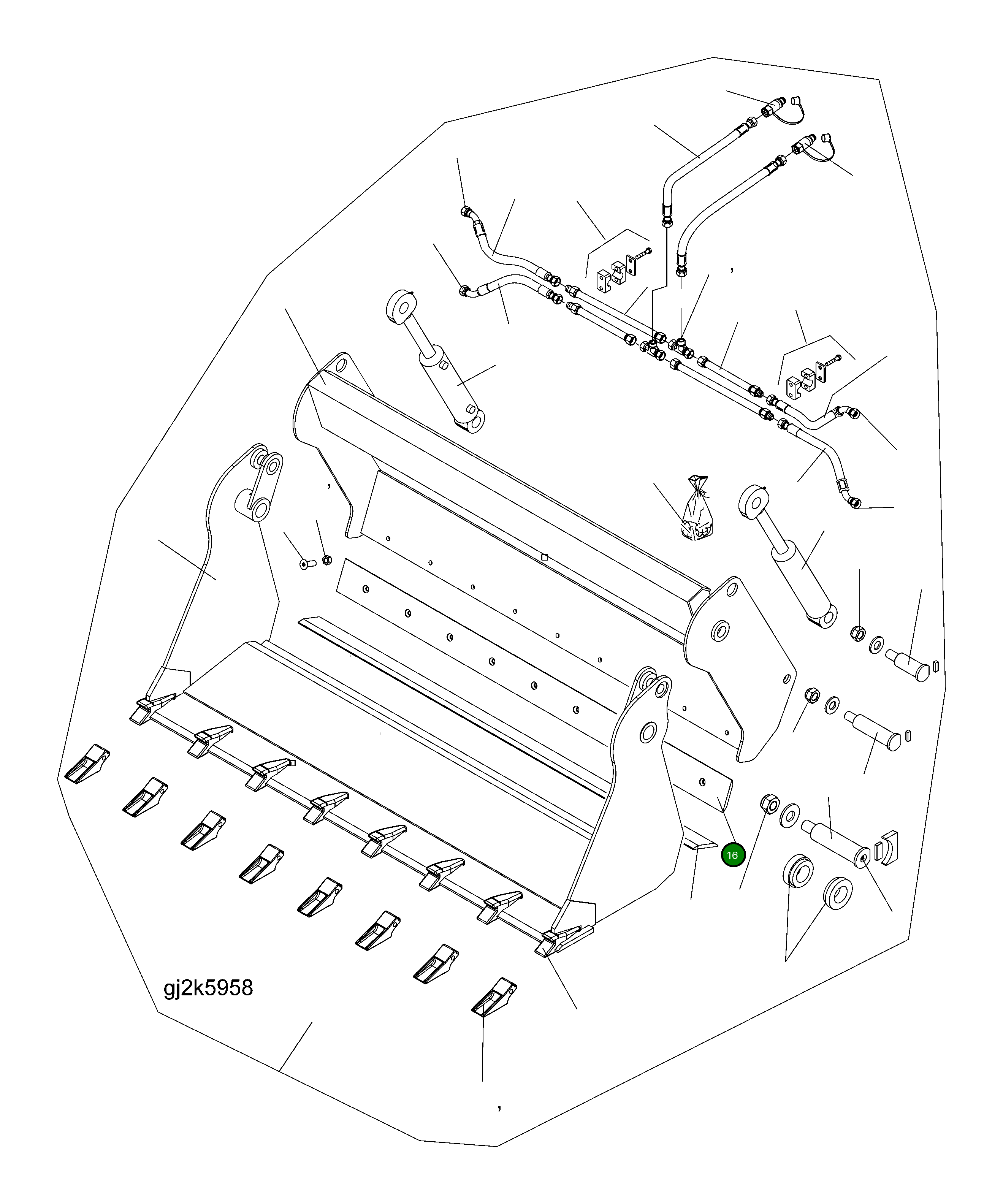 Нож 416-71-H0P38 Komatsu