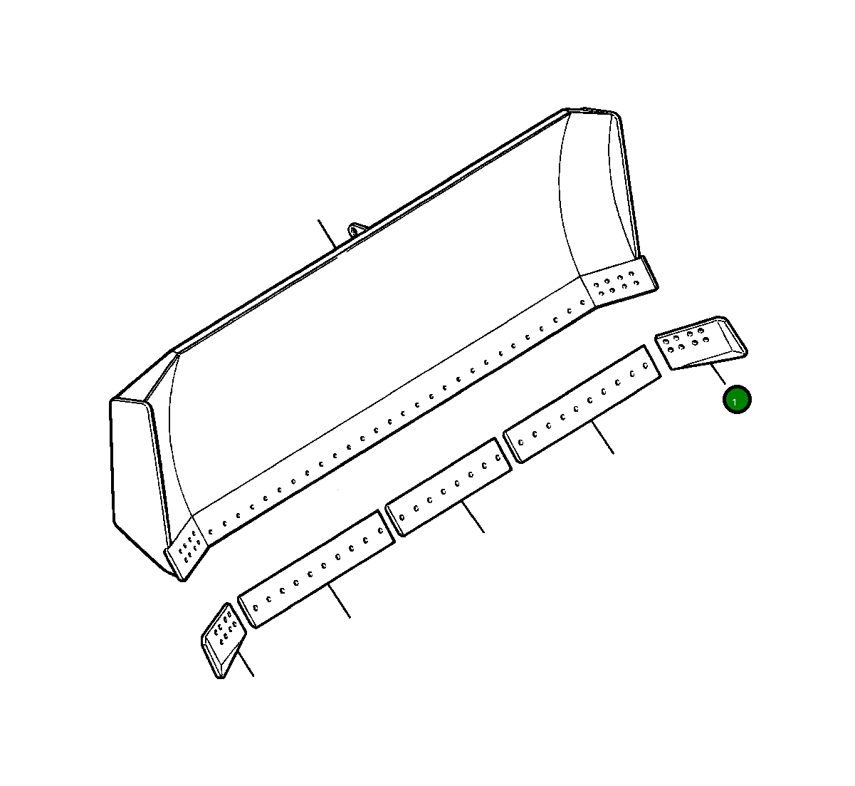 Концевой резец, левый 711 529 C1 Komatsu