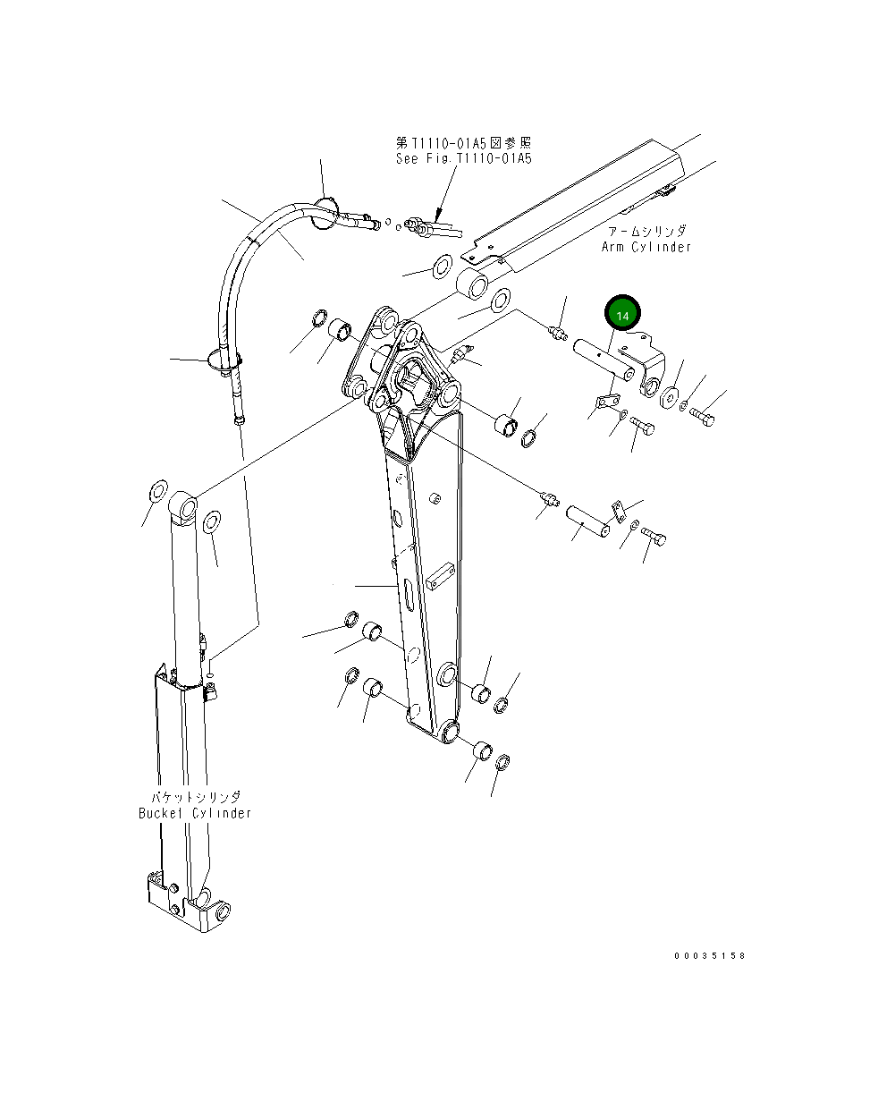 Палец 22K-70-23250 Komatsu
