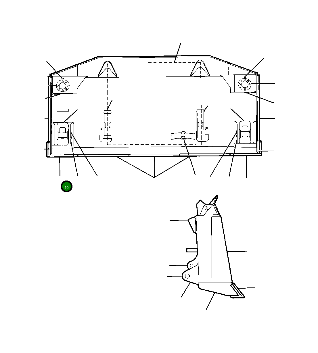 Левый концевой резец 730 280 C1 Komatsu