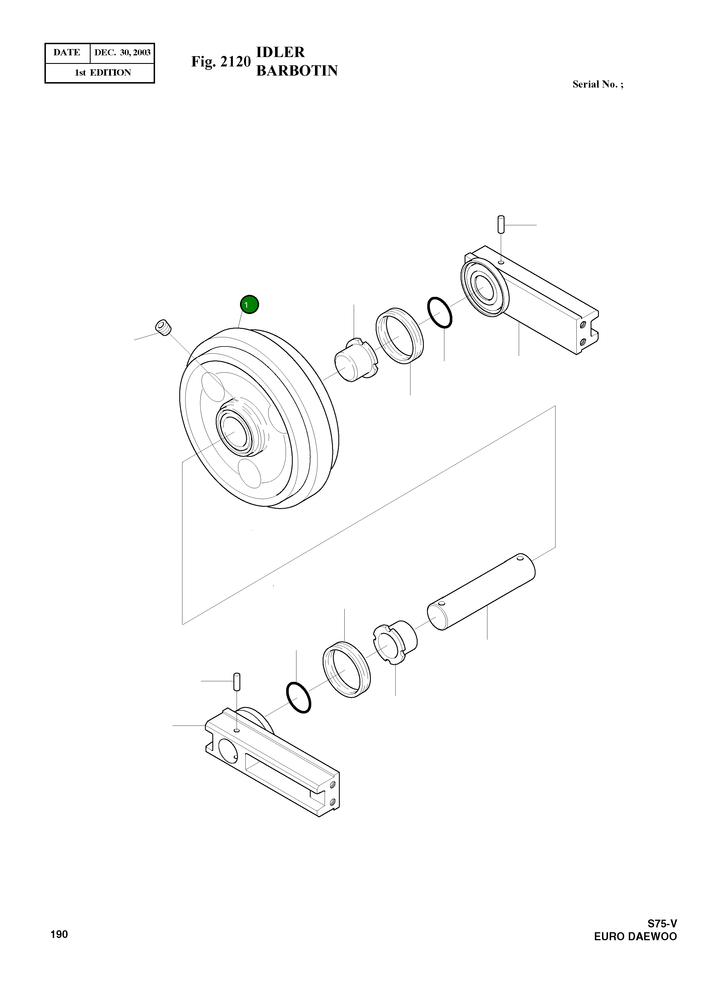 Направляющее колесо 11100360 Komatsu