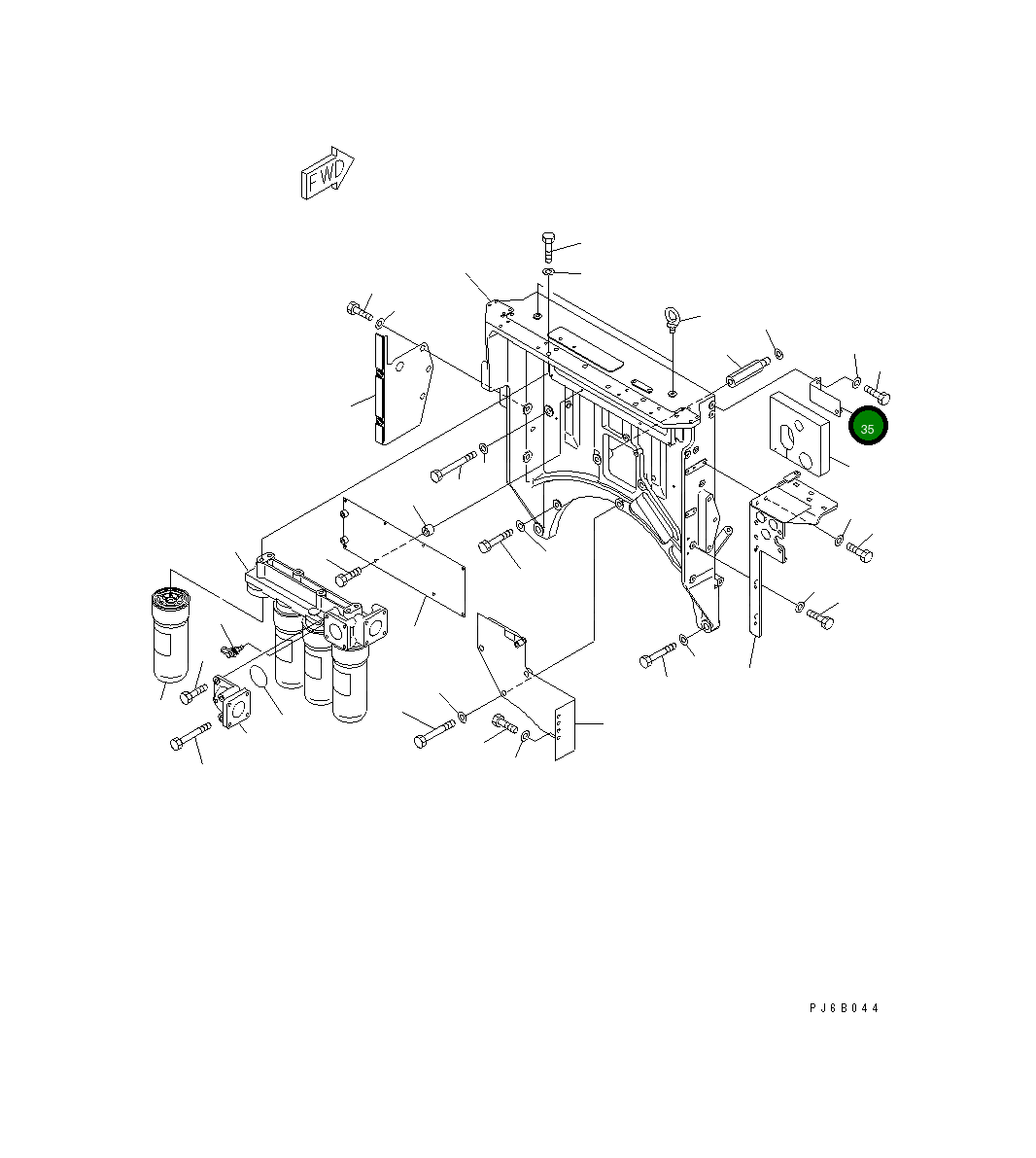 Кронштейн 6166-55-7320 Komatsu