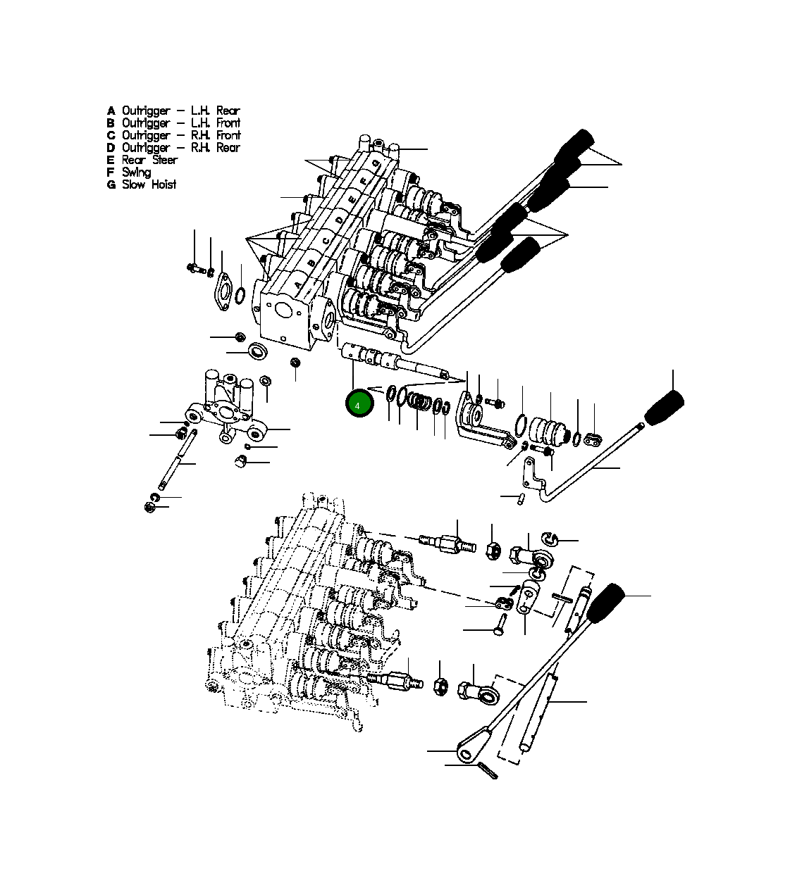 Корпус и золотник, в сборе – A–D 100 834 Komatsu
