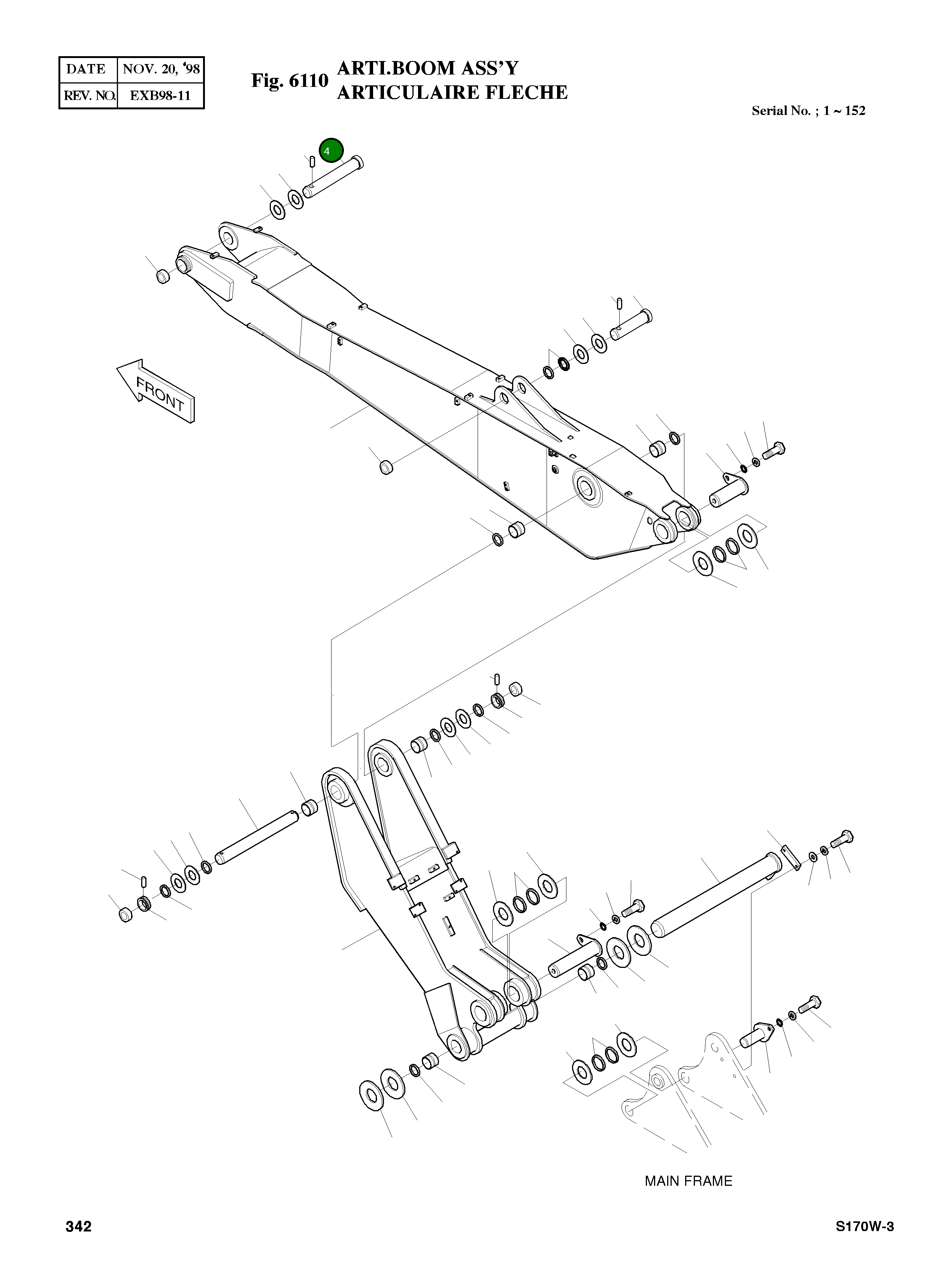 Палец 2123-4056A Komatsu