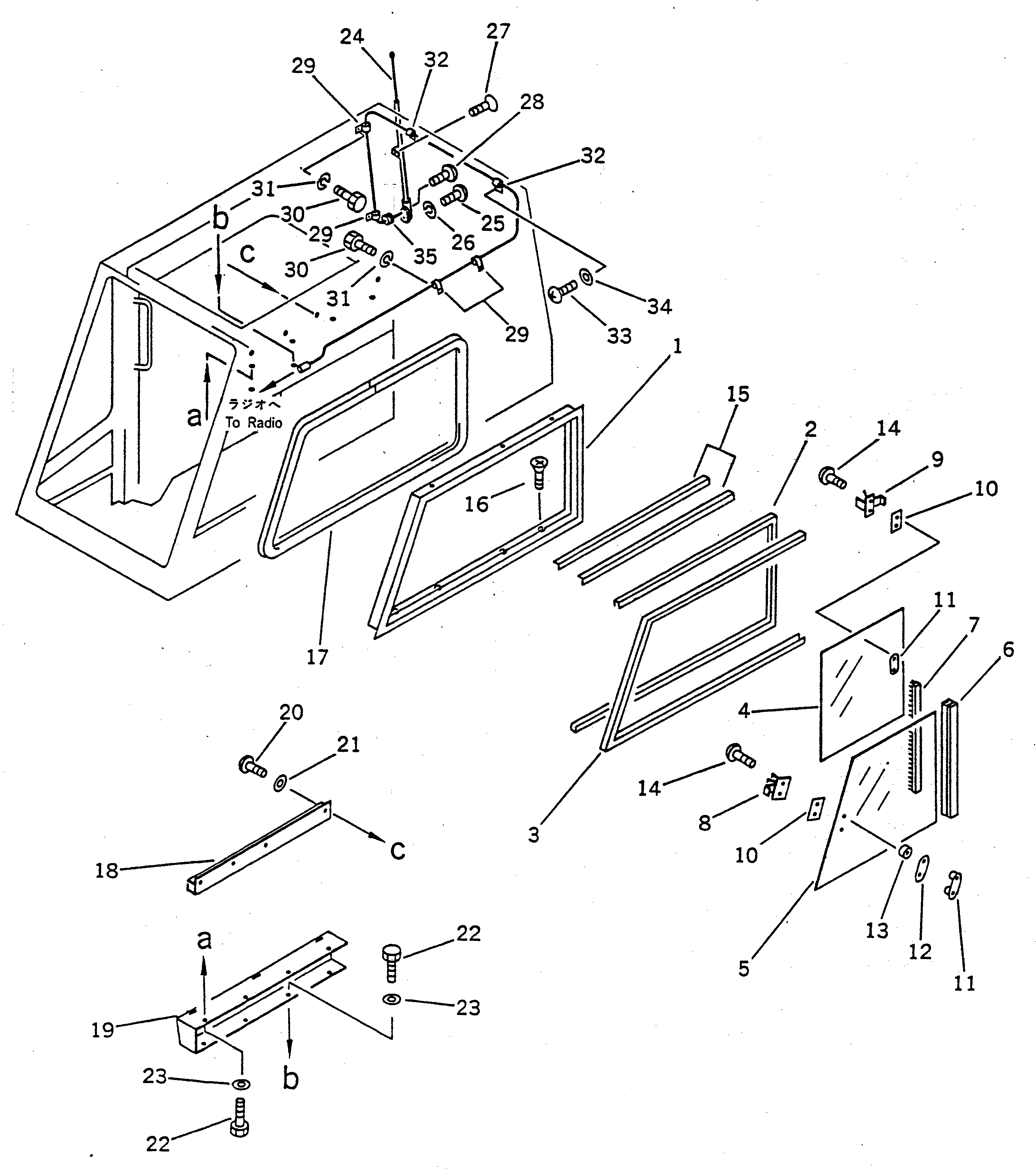 Стекло 23S-54-19651 Komatsu