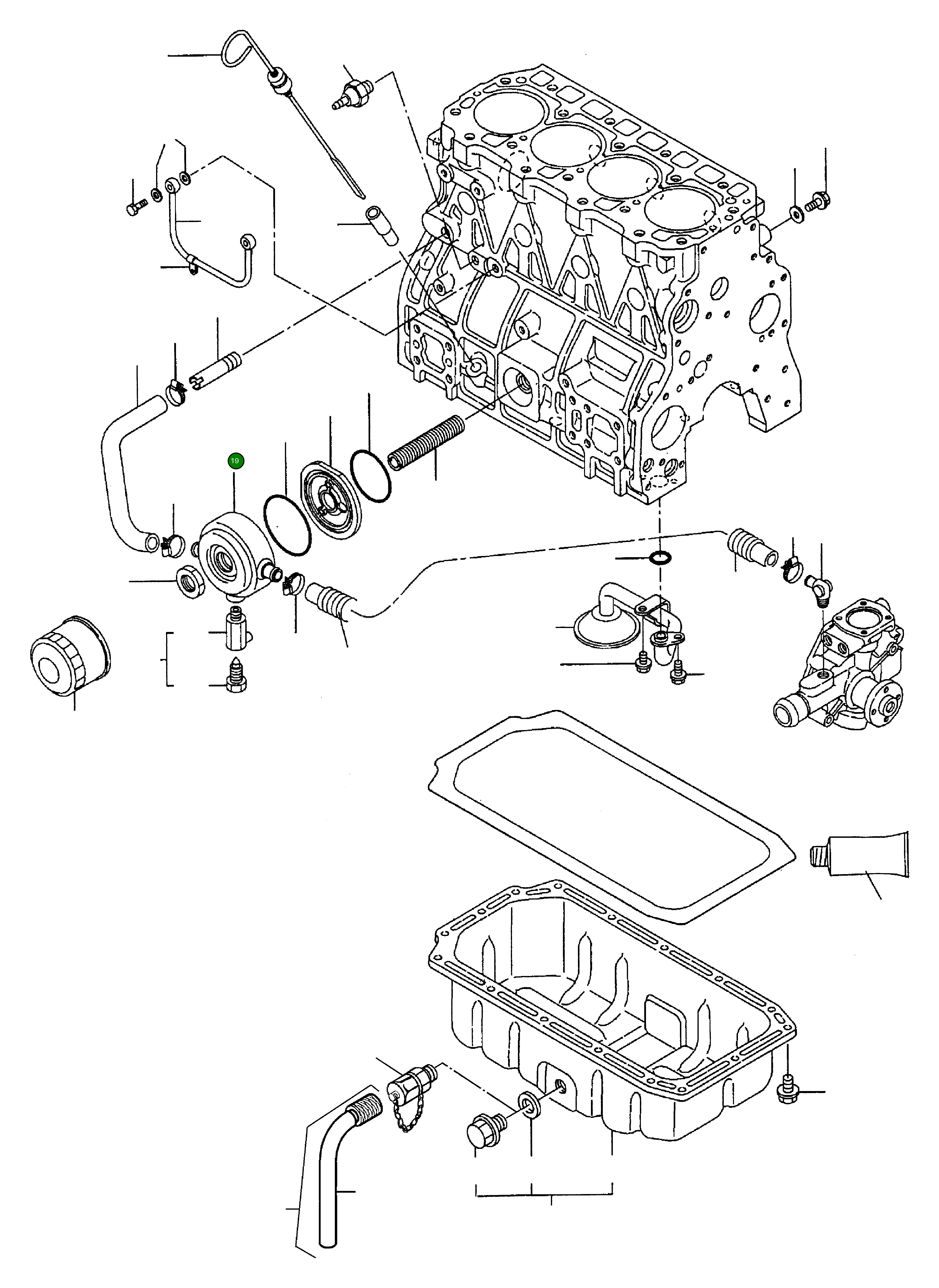 Масляный радиатор YM119642-33030 Komatsu