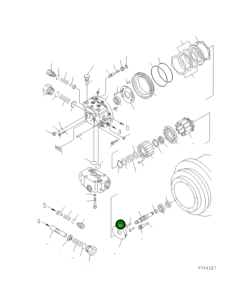 Ось TZ263B2076-02 Komatsu