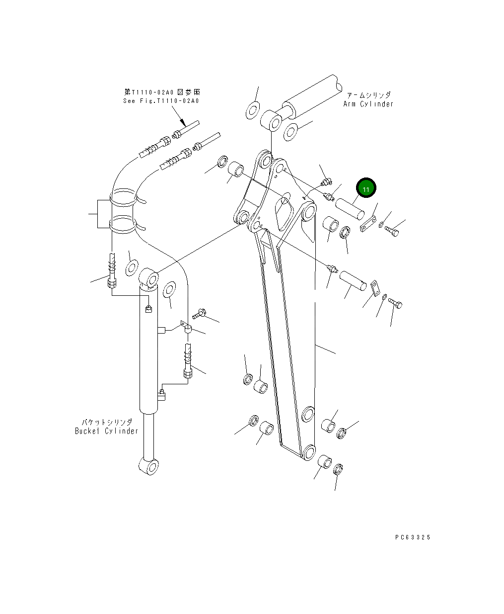 Палец 20P-70-81231 Komatsu