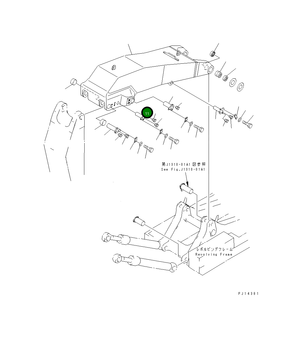 Палец 21T-72-71220 Komatsu