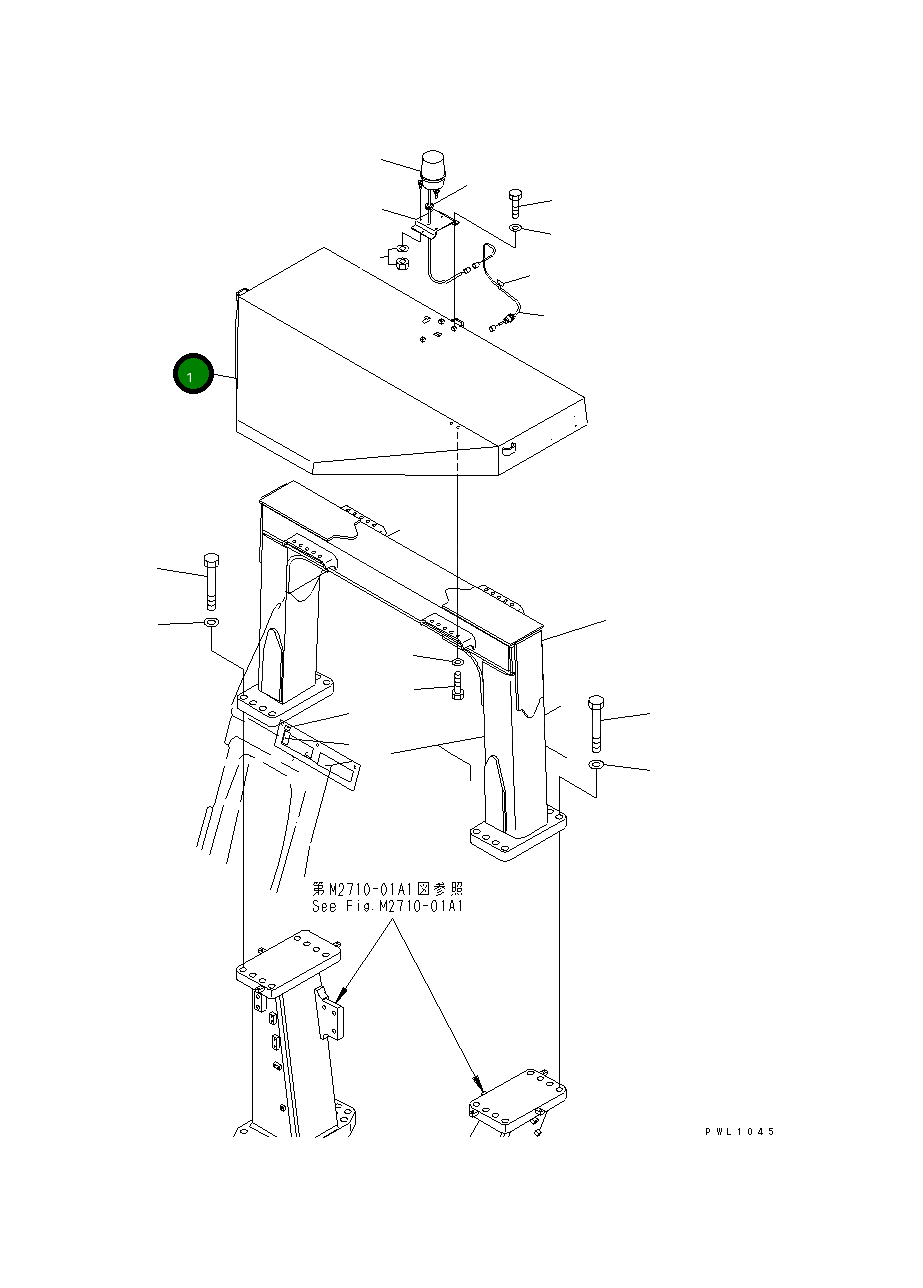 Крыша 195-978-4731 Komatsu
