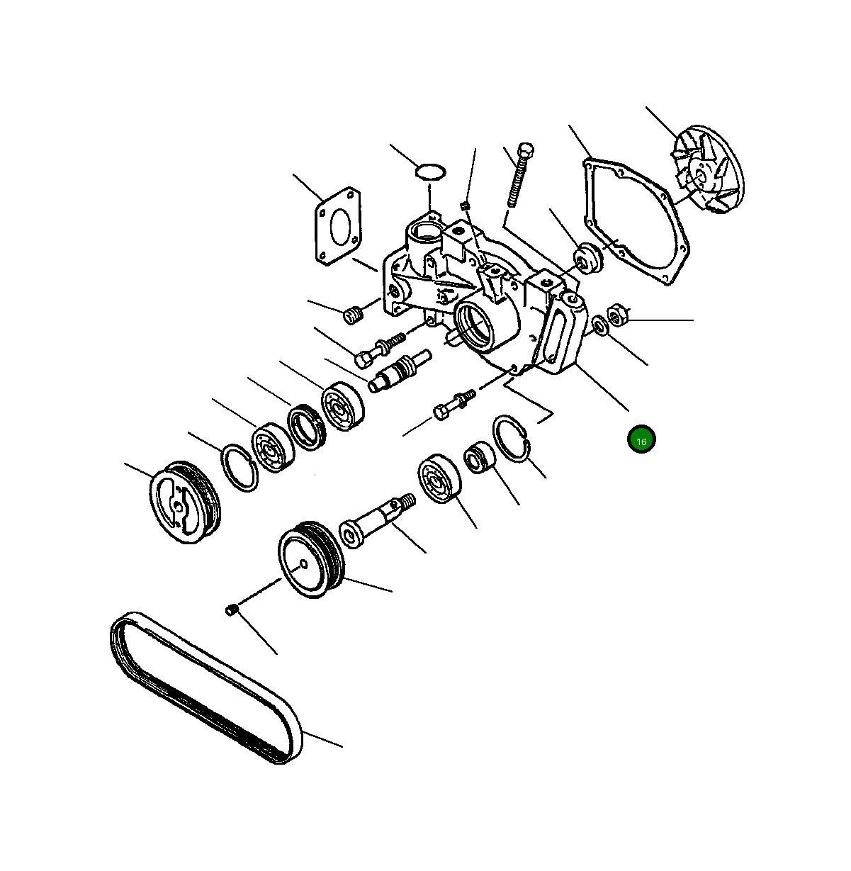 Корпус водяного насоса 1239 805 H1 Komatsu