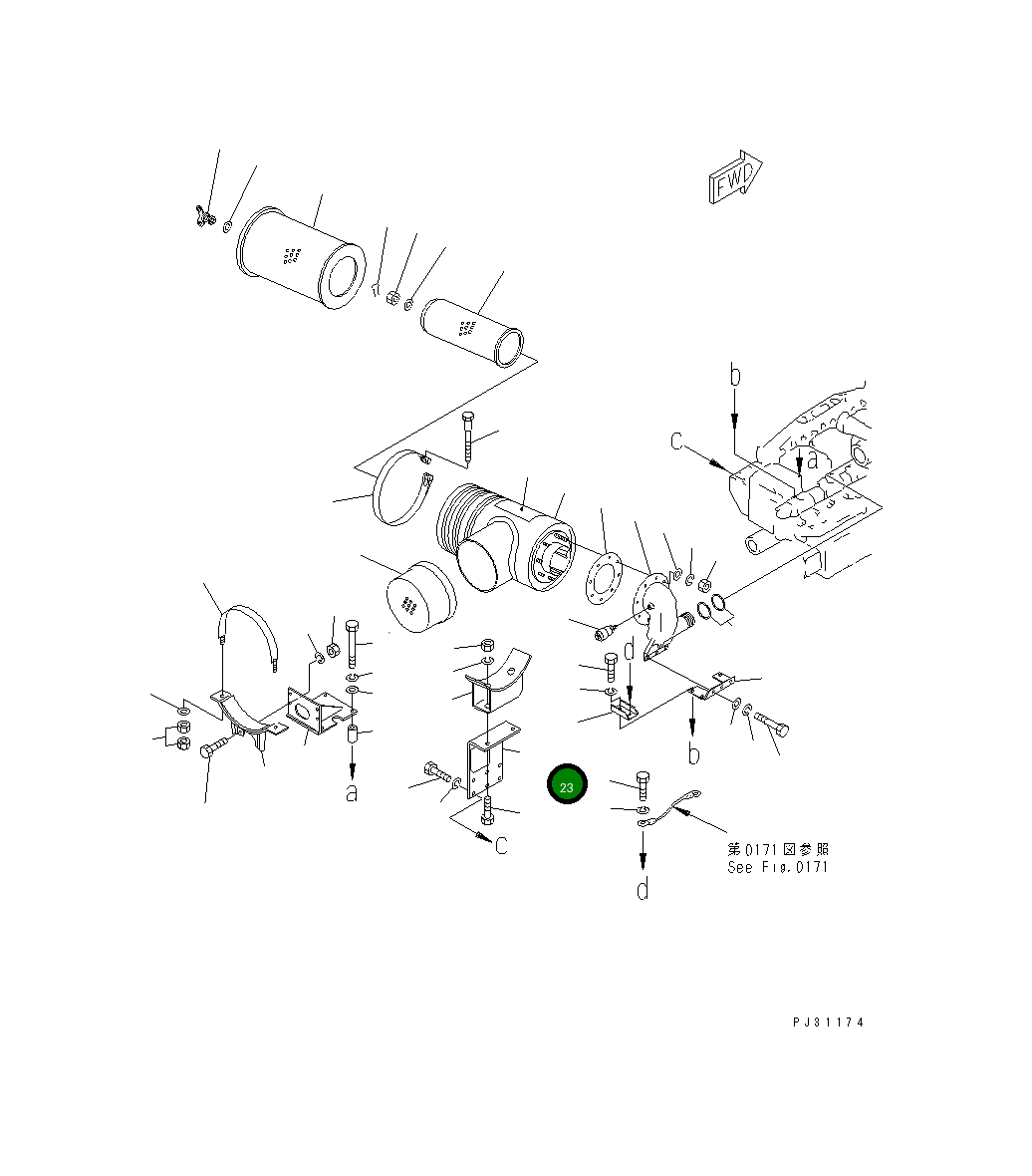Кронштейн 6162-13-4761 Komatsu
