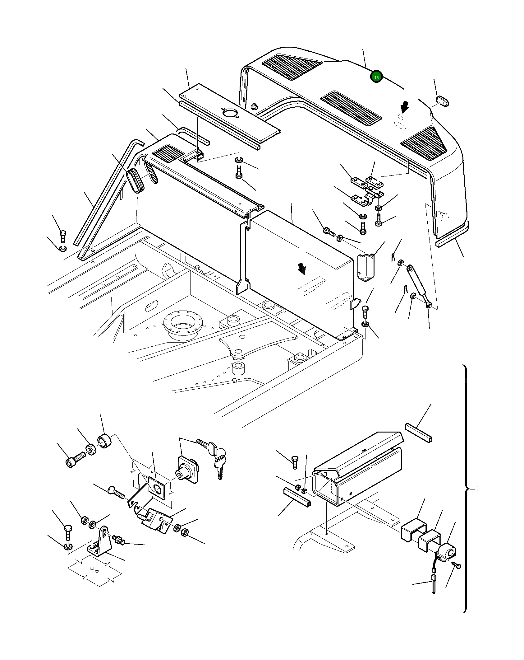 Капот 22E-54-11722 Komatsu