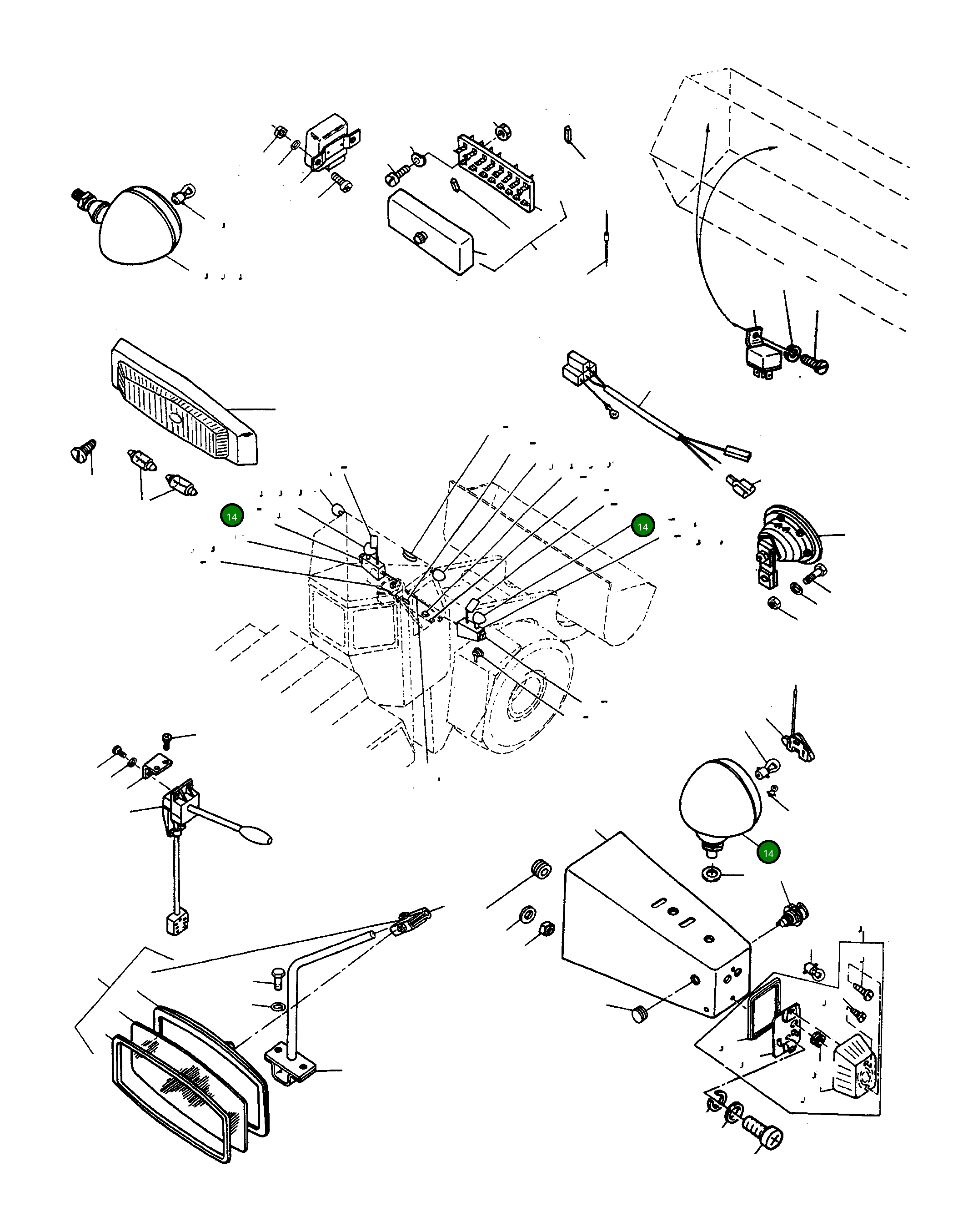 Лампа 3084243M91 Komatsu