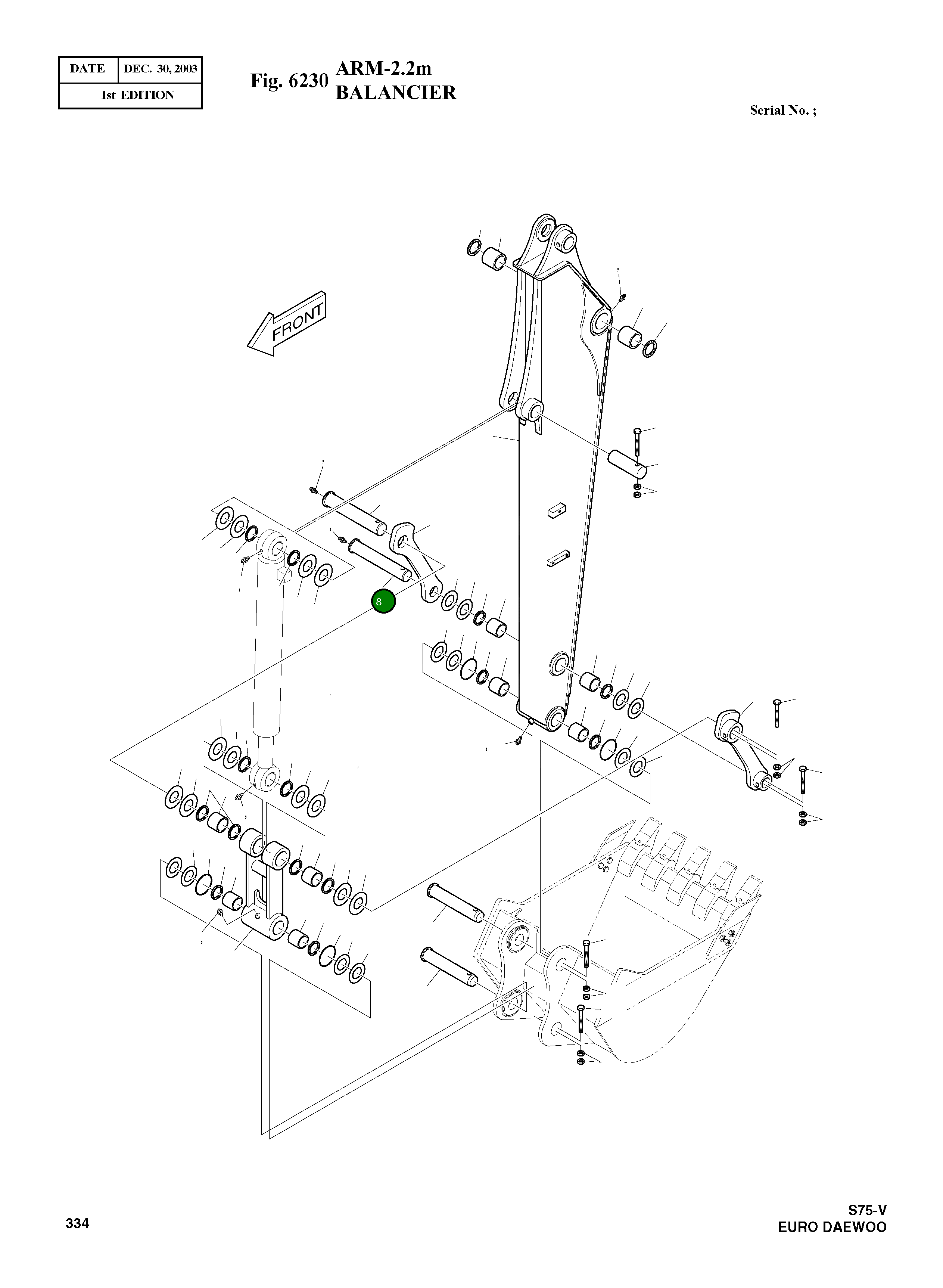 Палец 123-00446A Komatsu