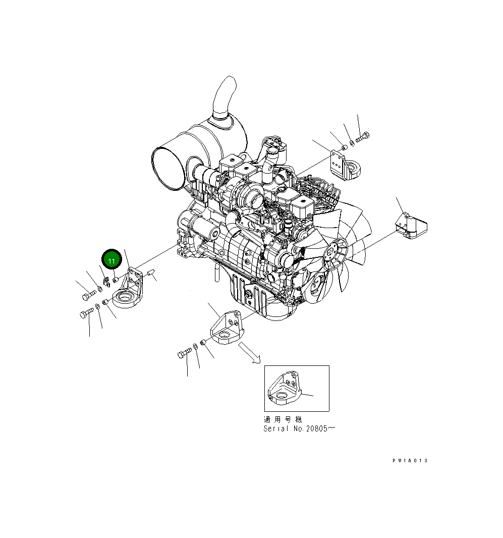 Кронштейн 22U-01-21350 Komatsu
