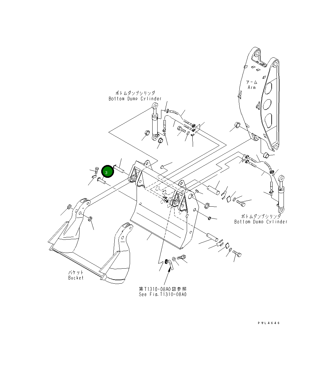 Палец 21T-960-1850 Komatsu