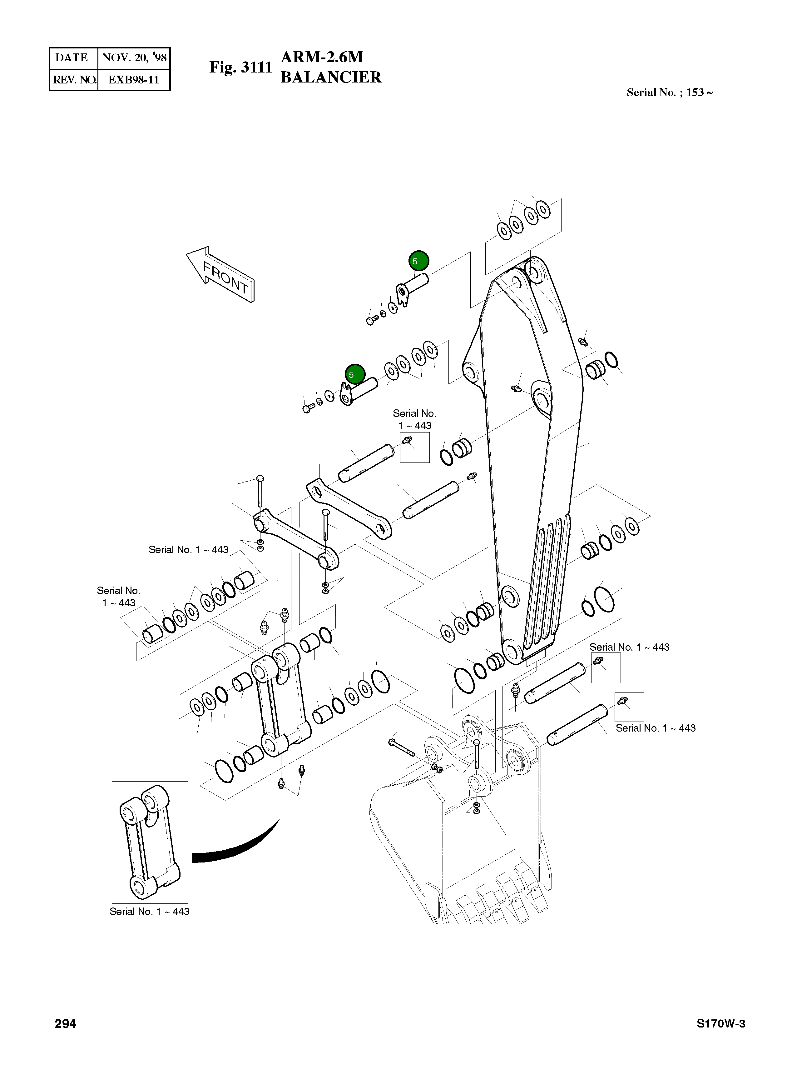 Палец 2123-2010B Komatsu