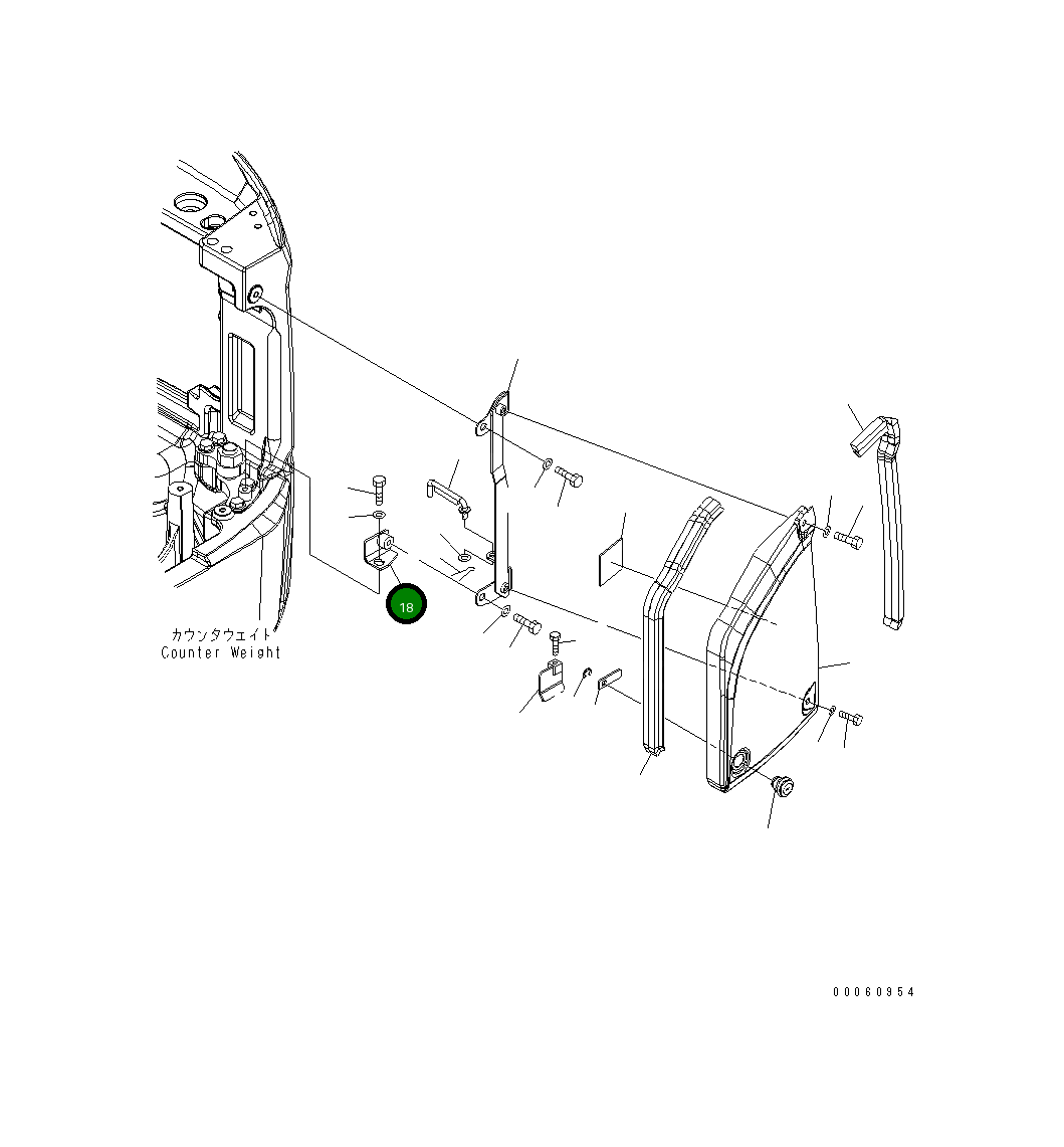 Кронштейн 22J-54-25361 Komatsu