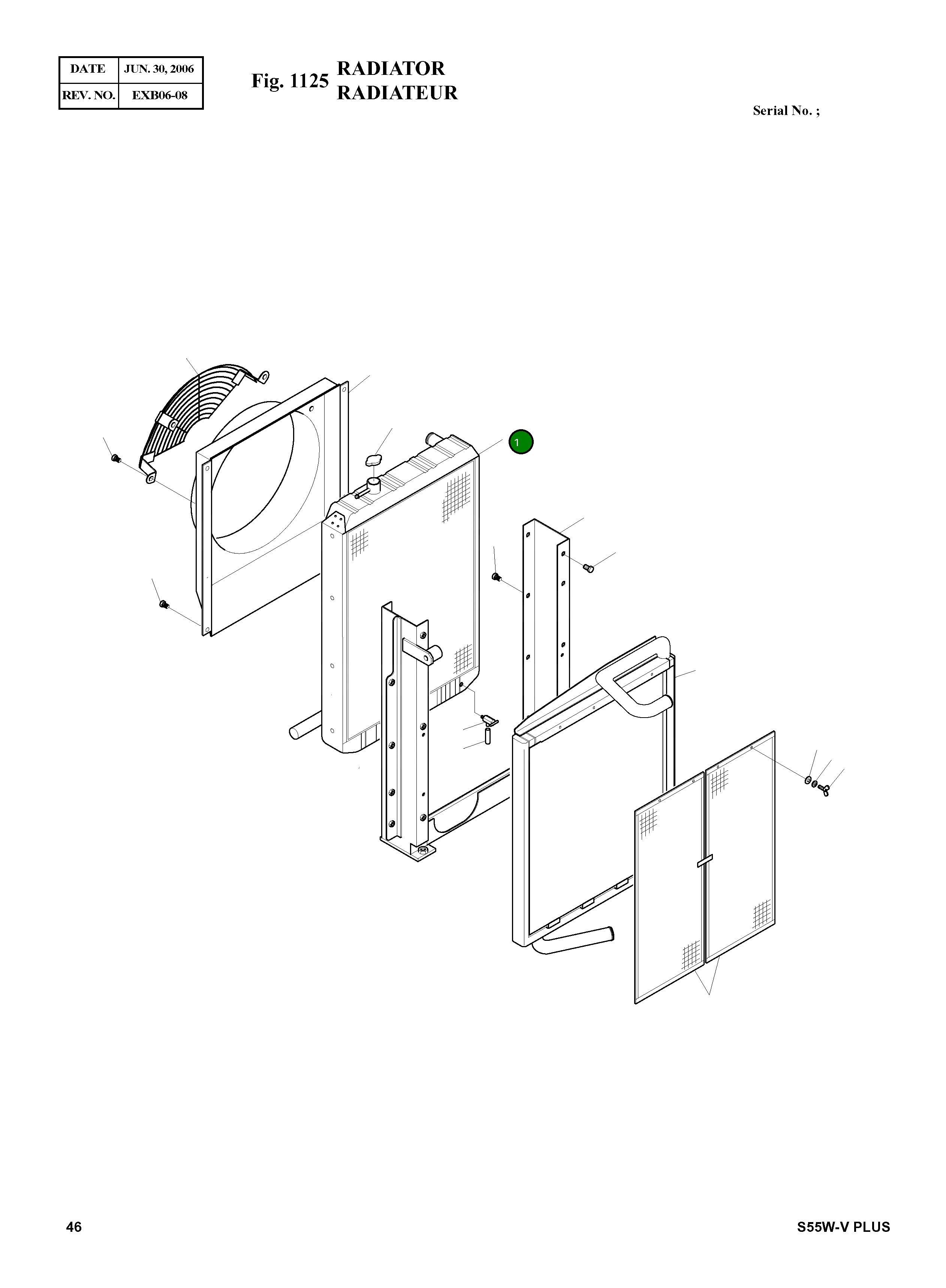 Радиатор 13G61000 Komatsu