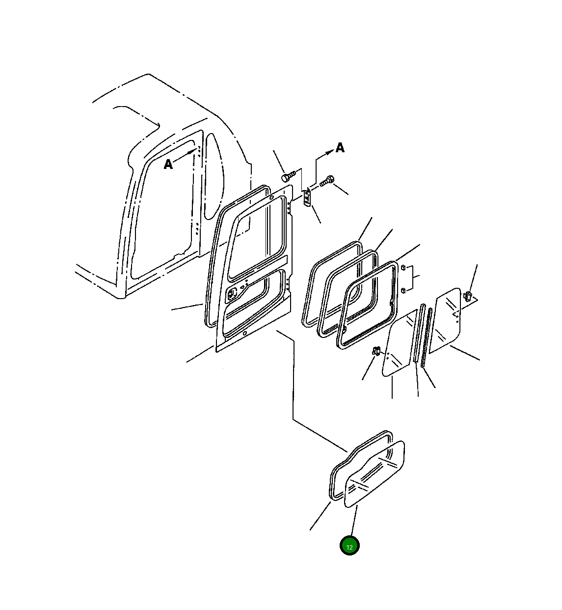 Стекло 20Y-54-A5720 Komatsu