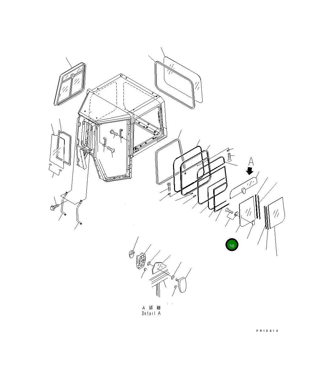 Стекло 198-Z11-4830 Komatsu