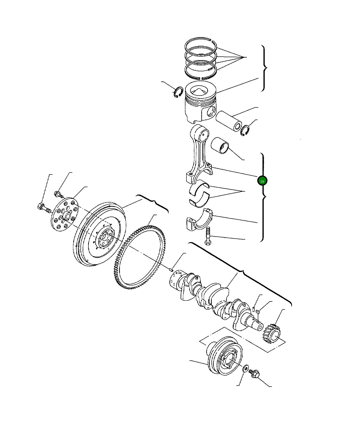 Поршневой палец YM123900-23910 Komatsu