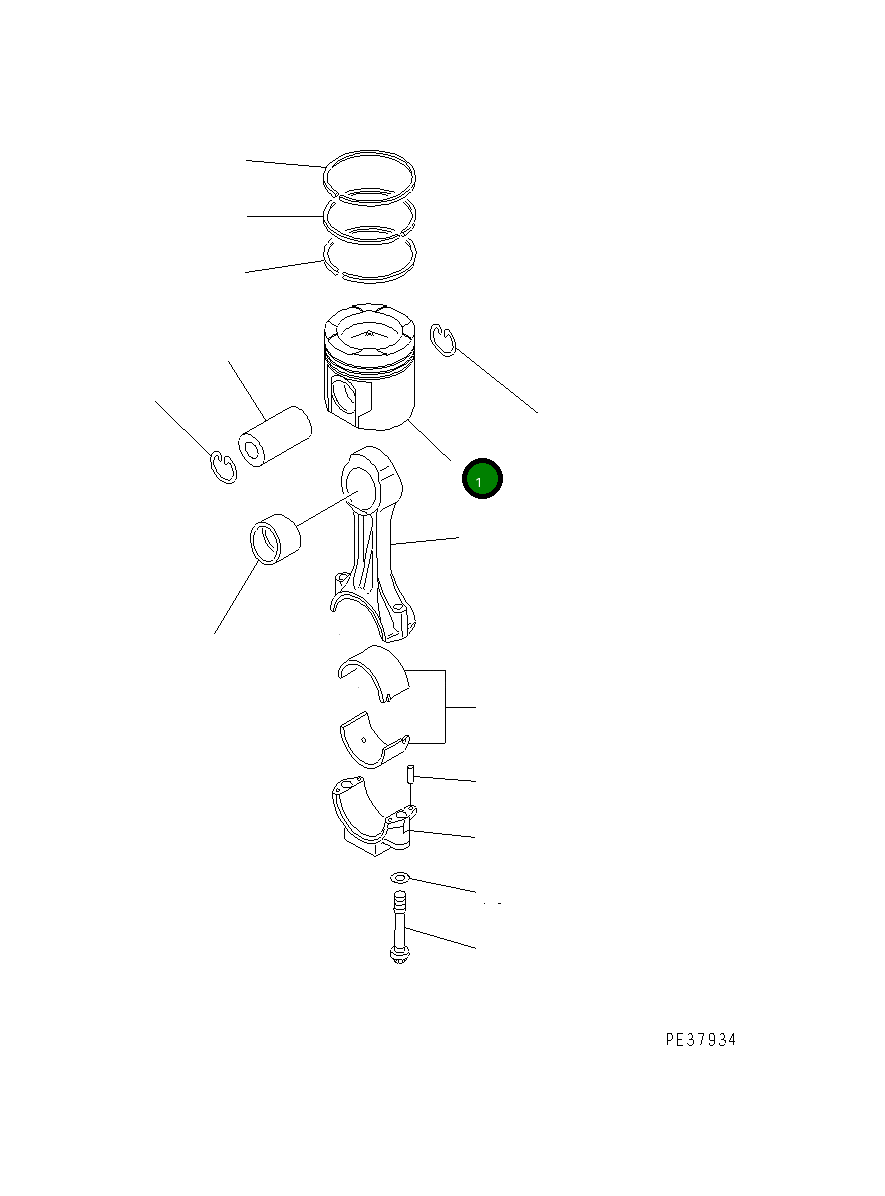 Поршень 6162-35-2120 Komatsu