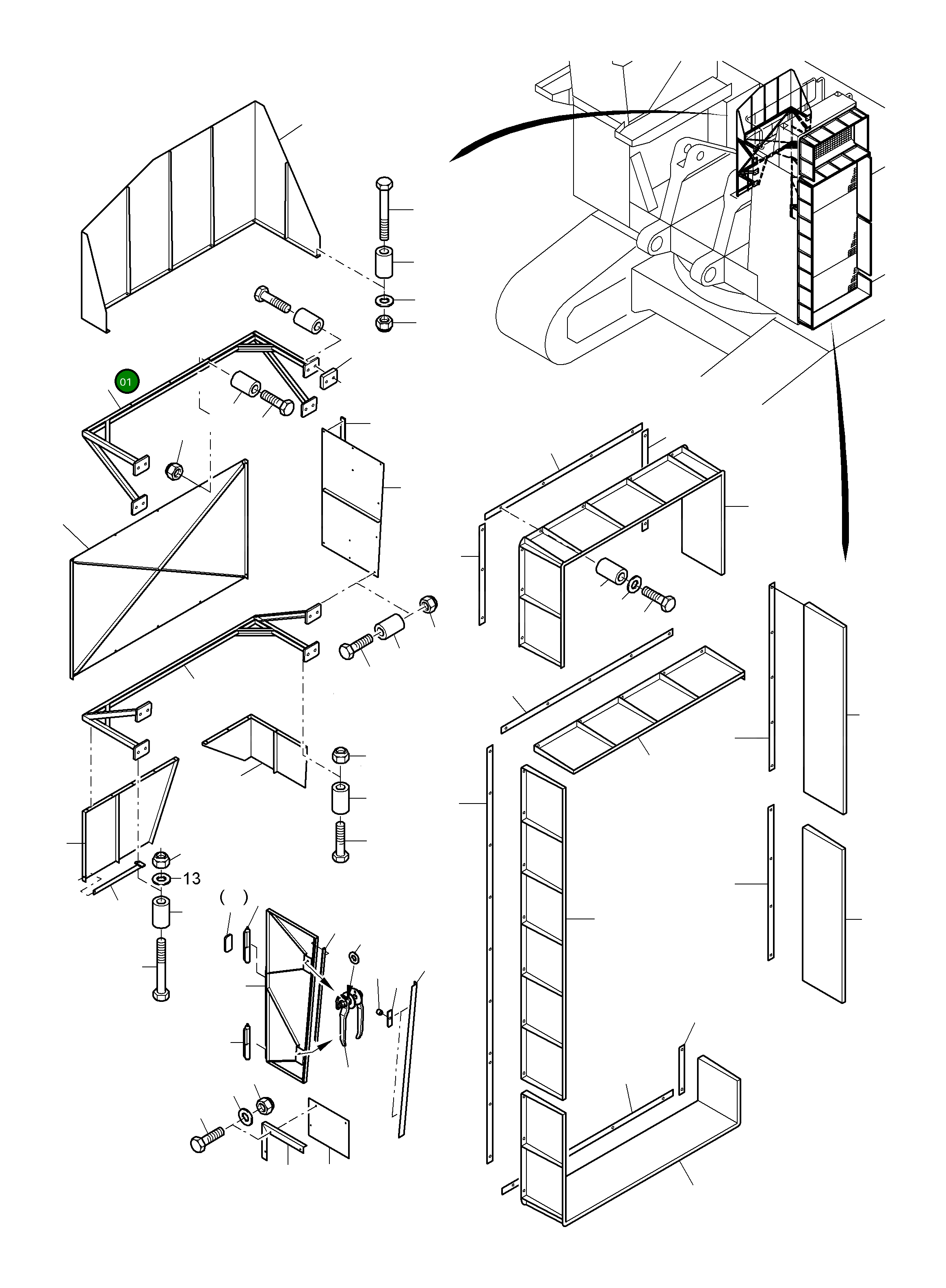 Рама 938 909 40 Komatsu