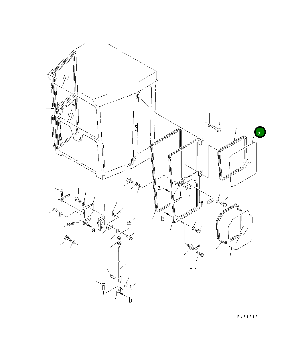 Стекло 23B-951-2330 Komatsu