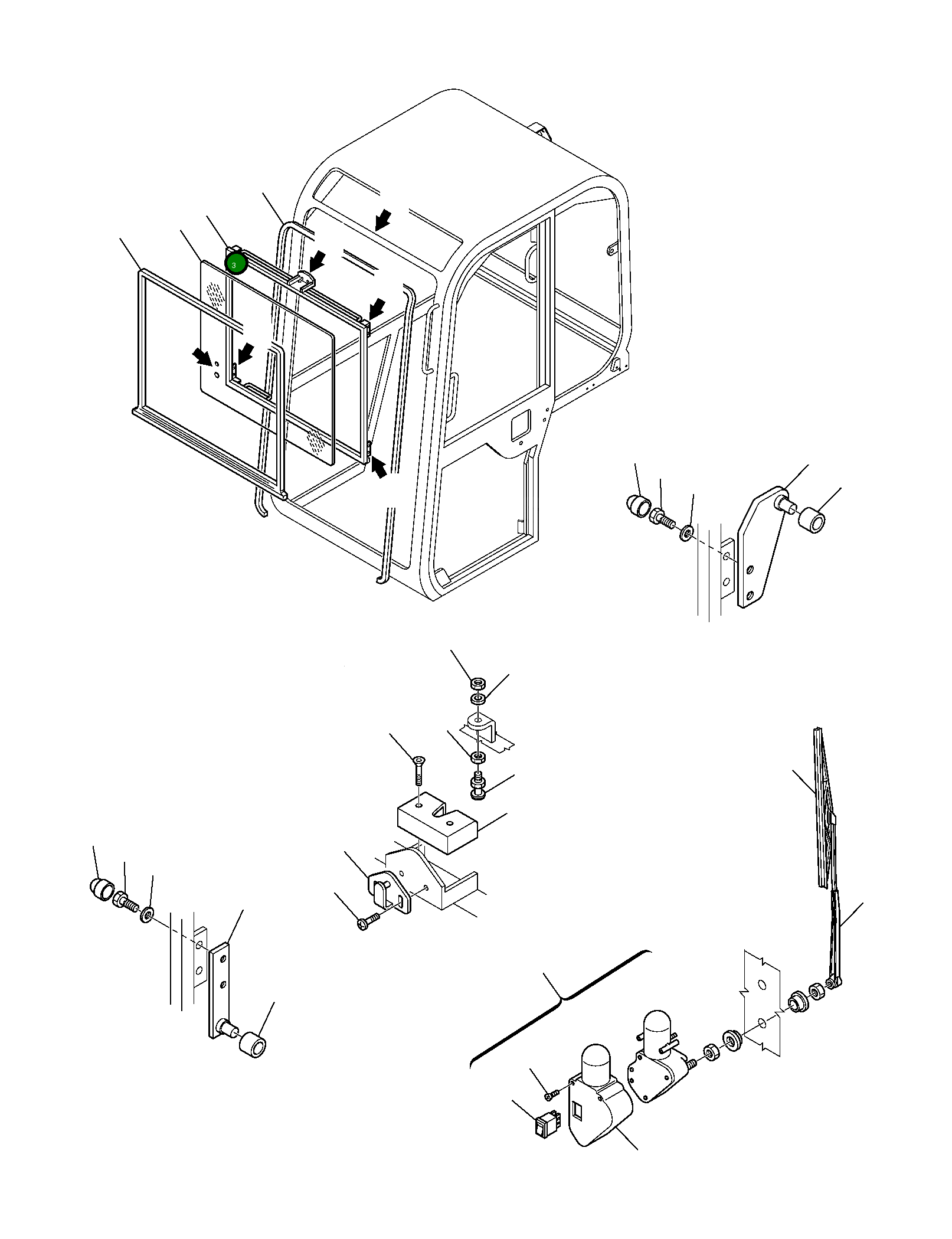 Стекло 3F0547734 Komatsu