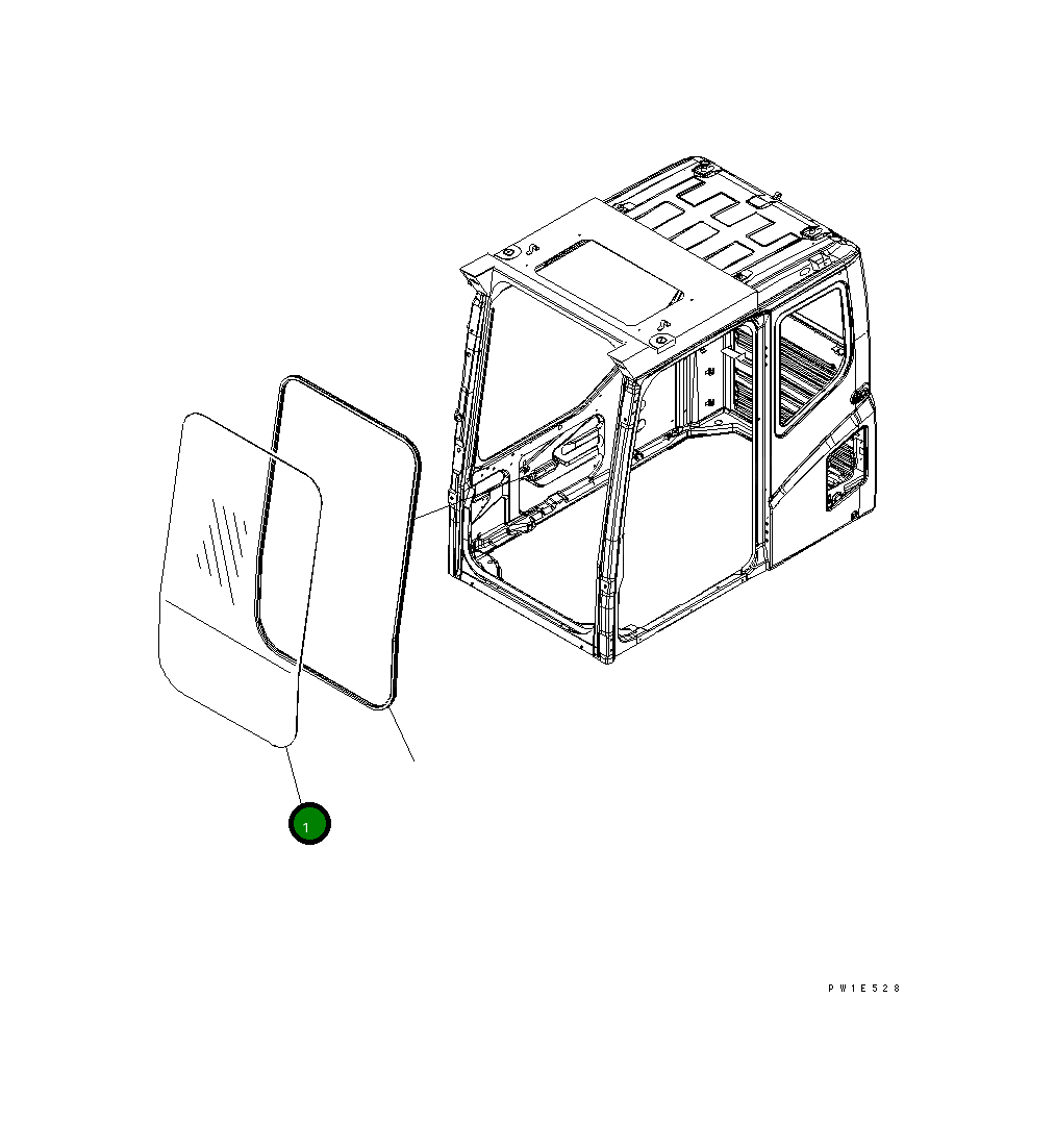 Стекло 21N-54-38280 Komatsu