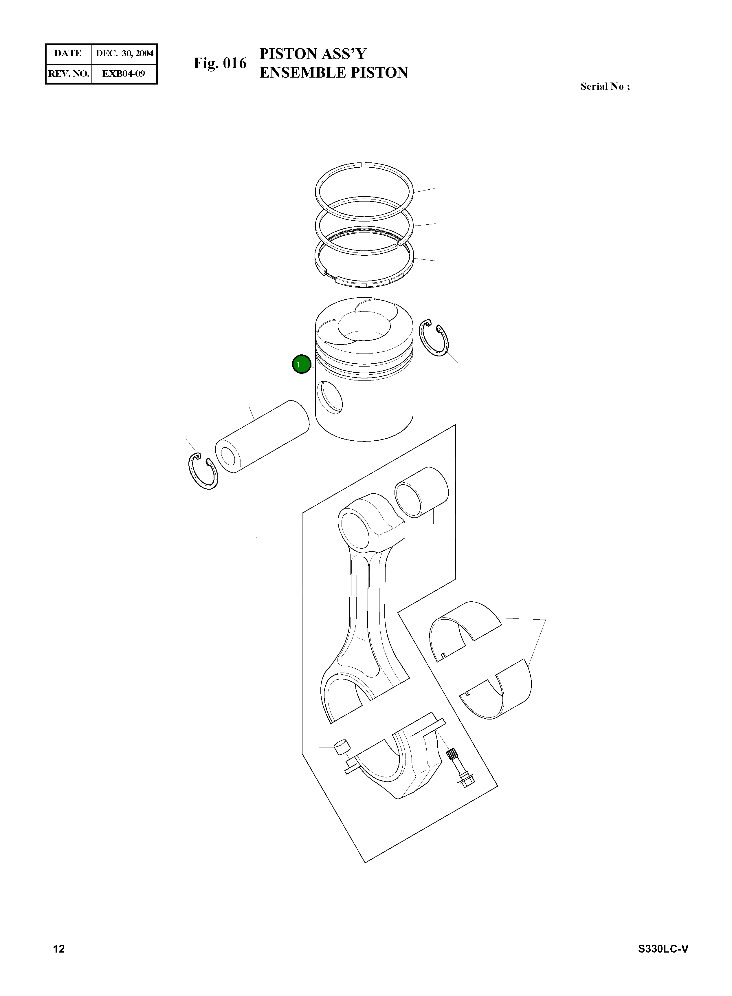Поршень 65.02501-0164A Komatsu
