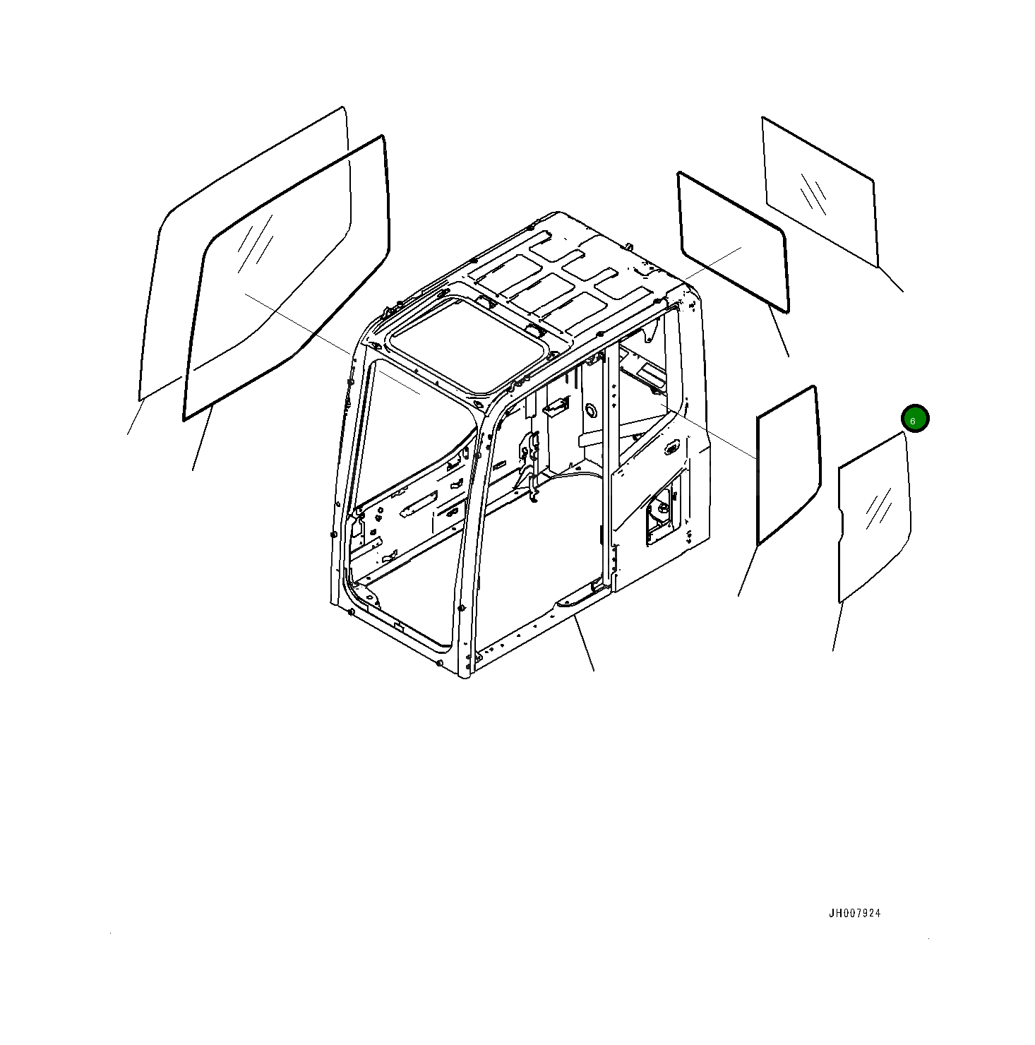 Стекло 20Y5311271 Komatsu