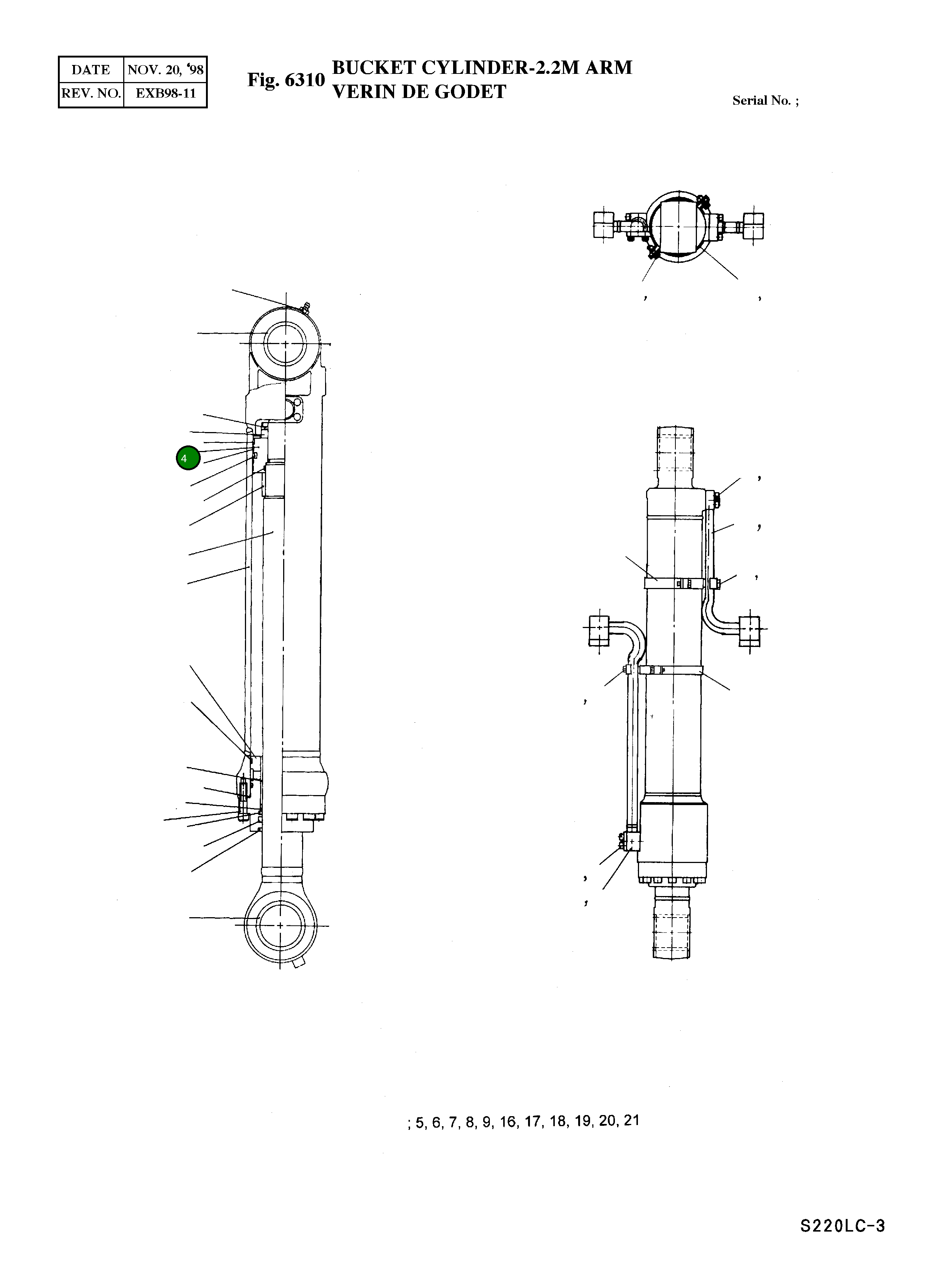 Поршень 03B539-0 Komatsu
