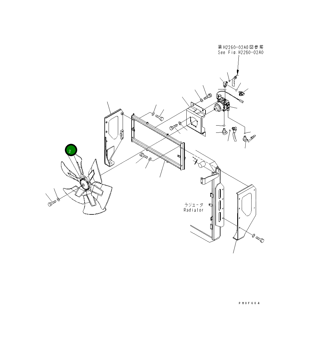 Подсборка вентилятора 600-645-6850 Komatsu