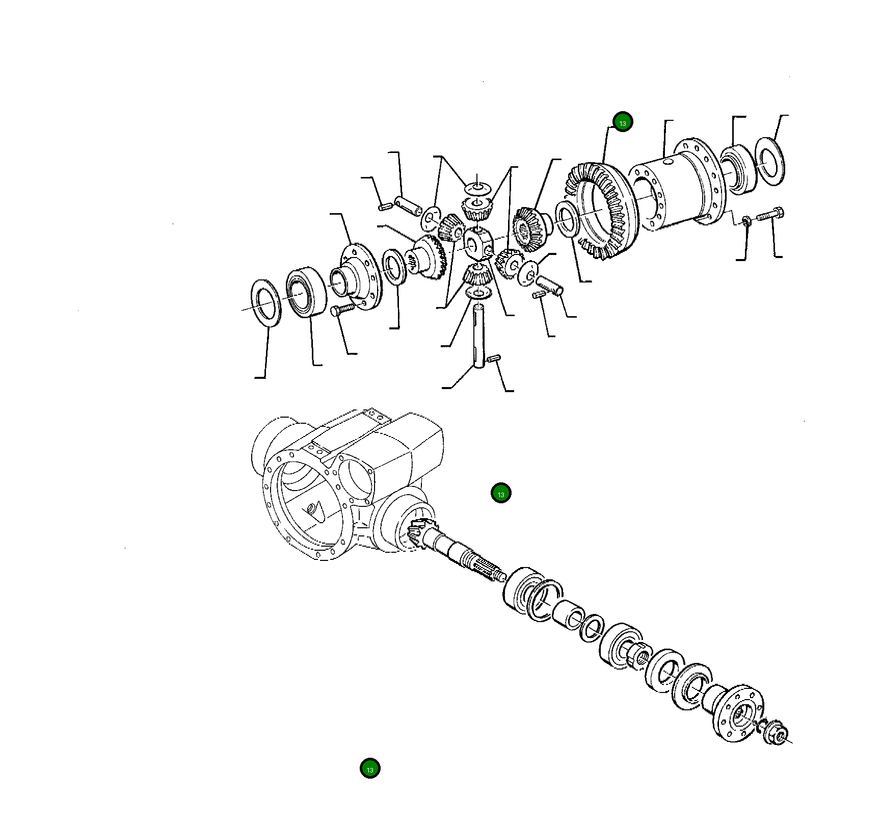 Пара конических шестерён в сборе HU7384556 Komatsu