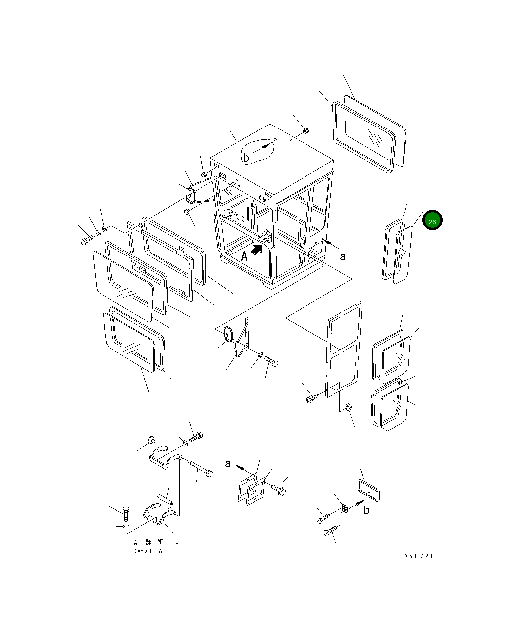 Стекло 23A-950-2260 Komatsu