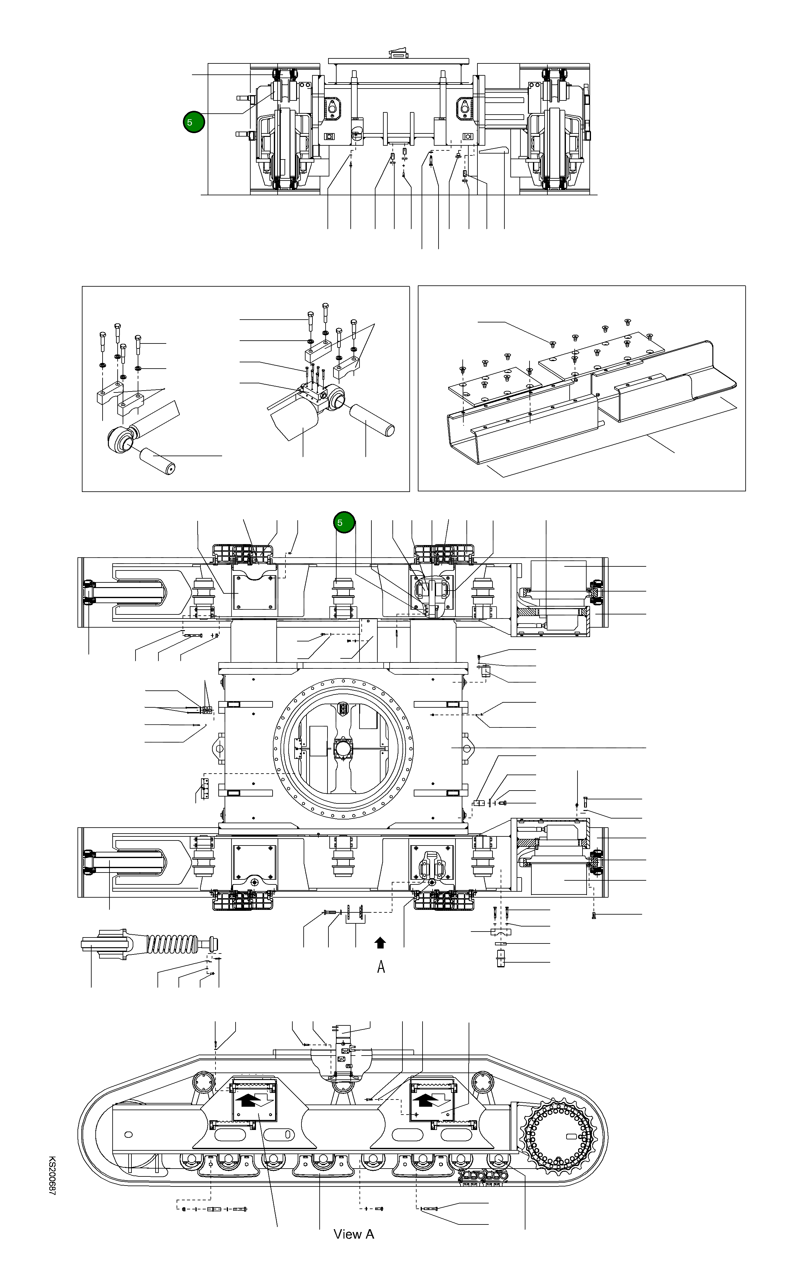 Поддерживающий каток 208-30-KB310 Komatsu