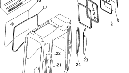 Стекло 21U-54-27430 Komatsu