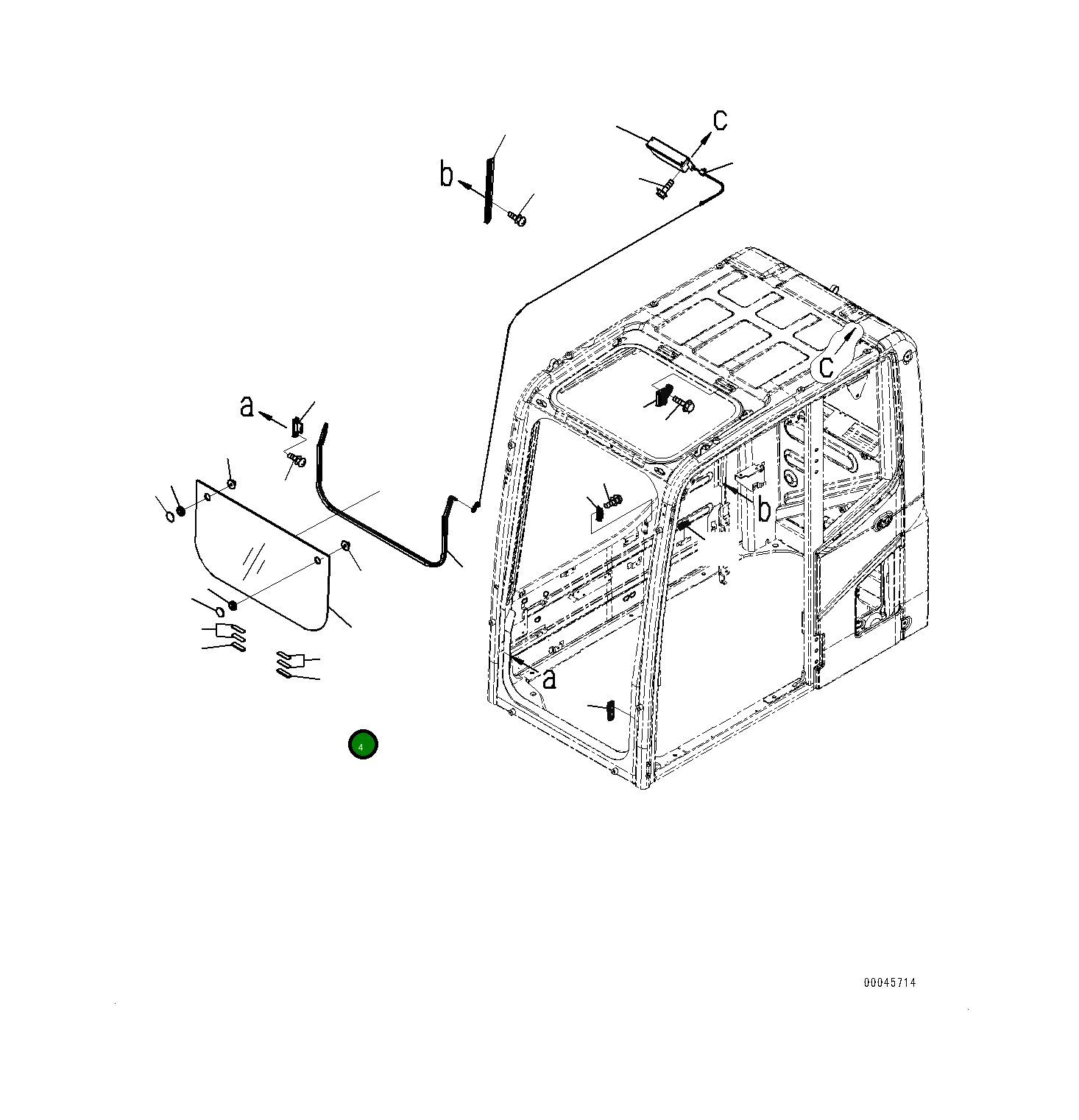 Стекло 20Y-53-D1141 Komatsu