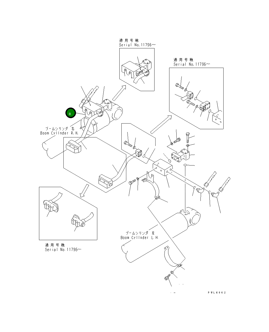 Правая лента 208-62-34470 Komatsu