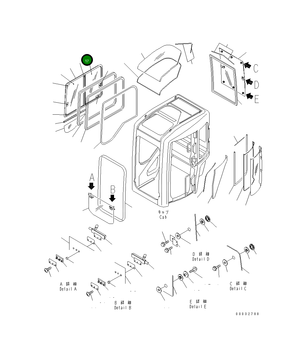Стекло 22M-54-16420 Komatsu