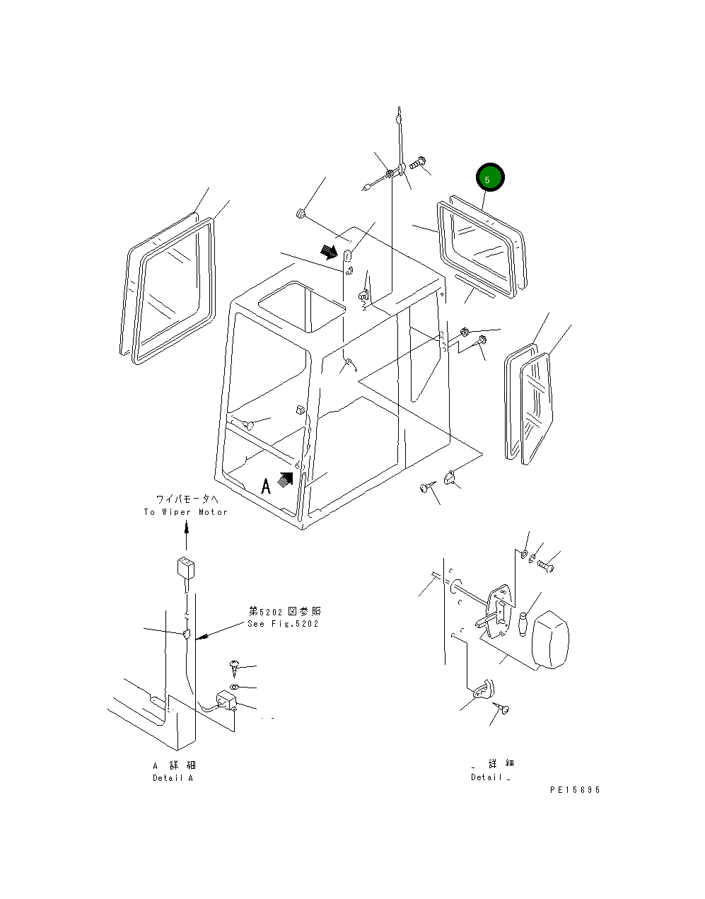 Стекло 20Y-54-11342 Komatsu