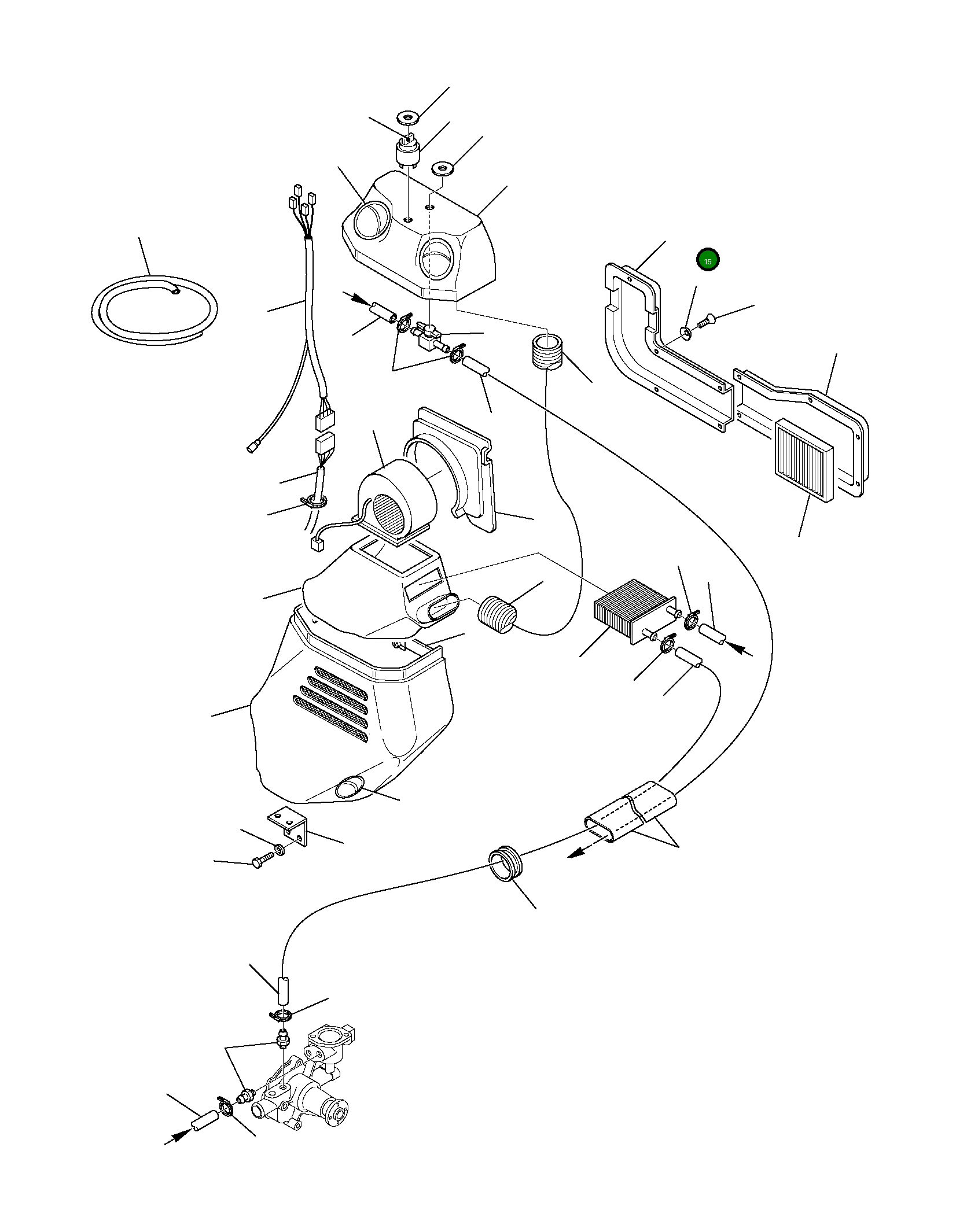 Патрубок впускного воздуха 37A-942-1041 Komatsu