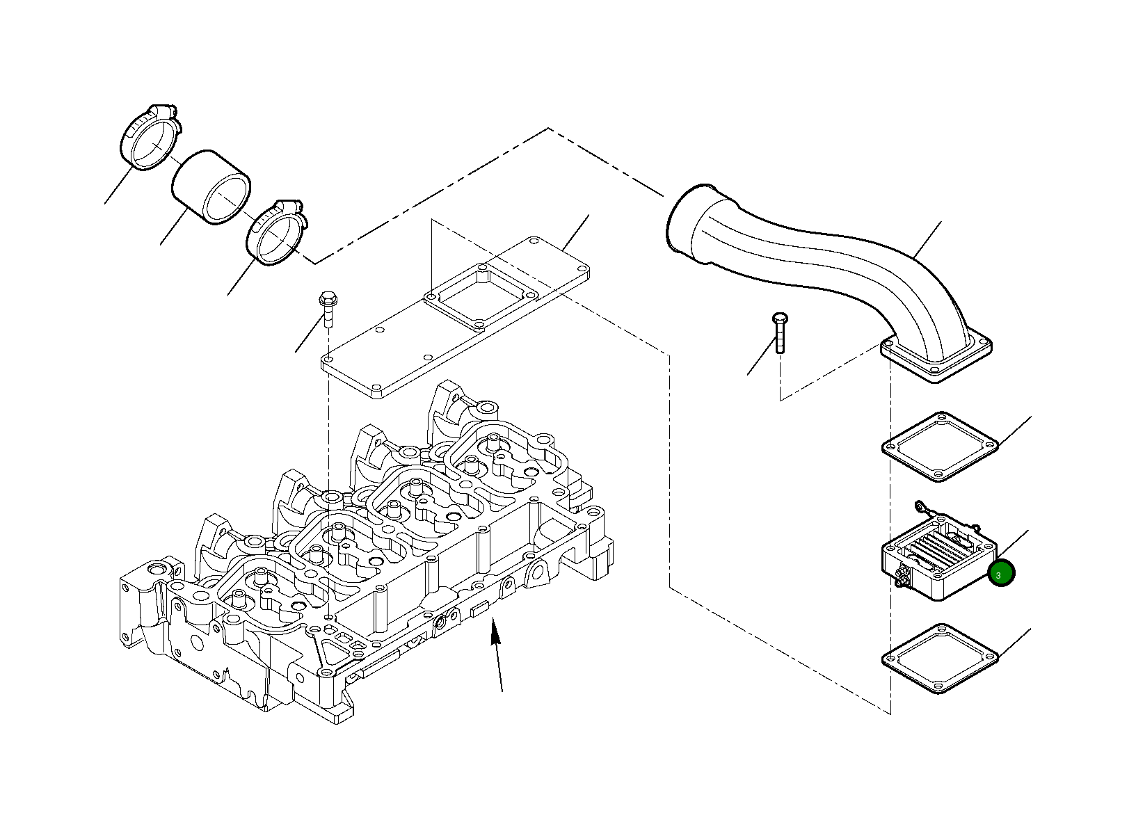 Патрубок впускного воздуха EA4894601 Komatsu