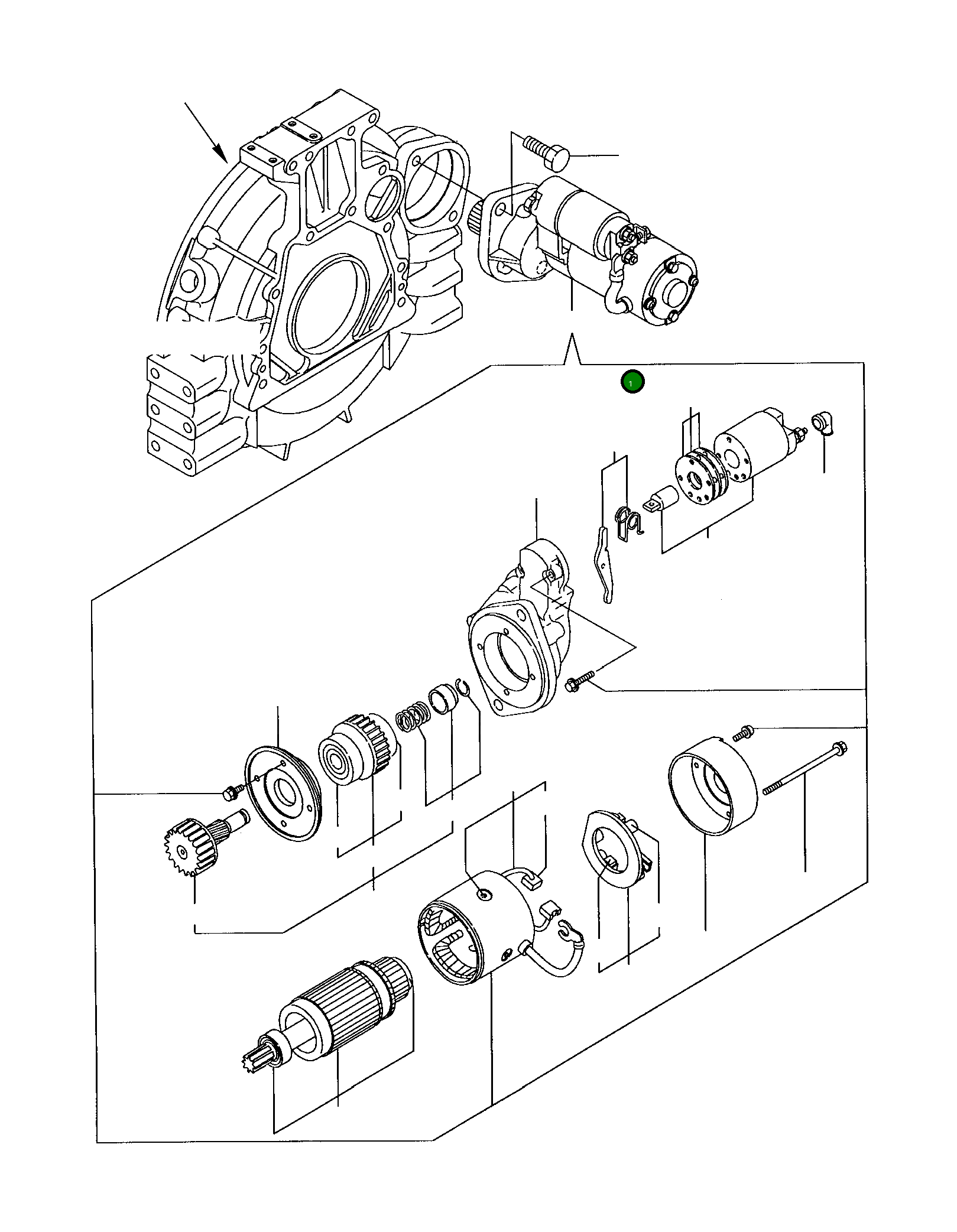 Стартер YM123900-77010 Komatsu