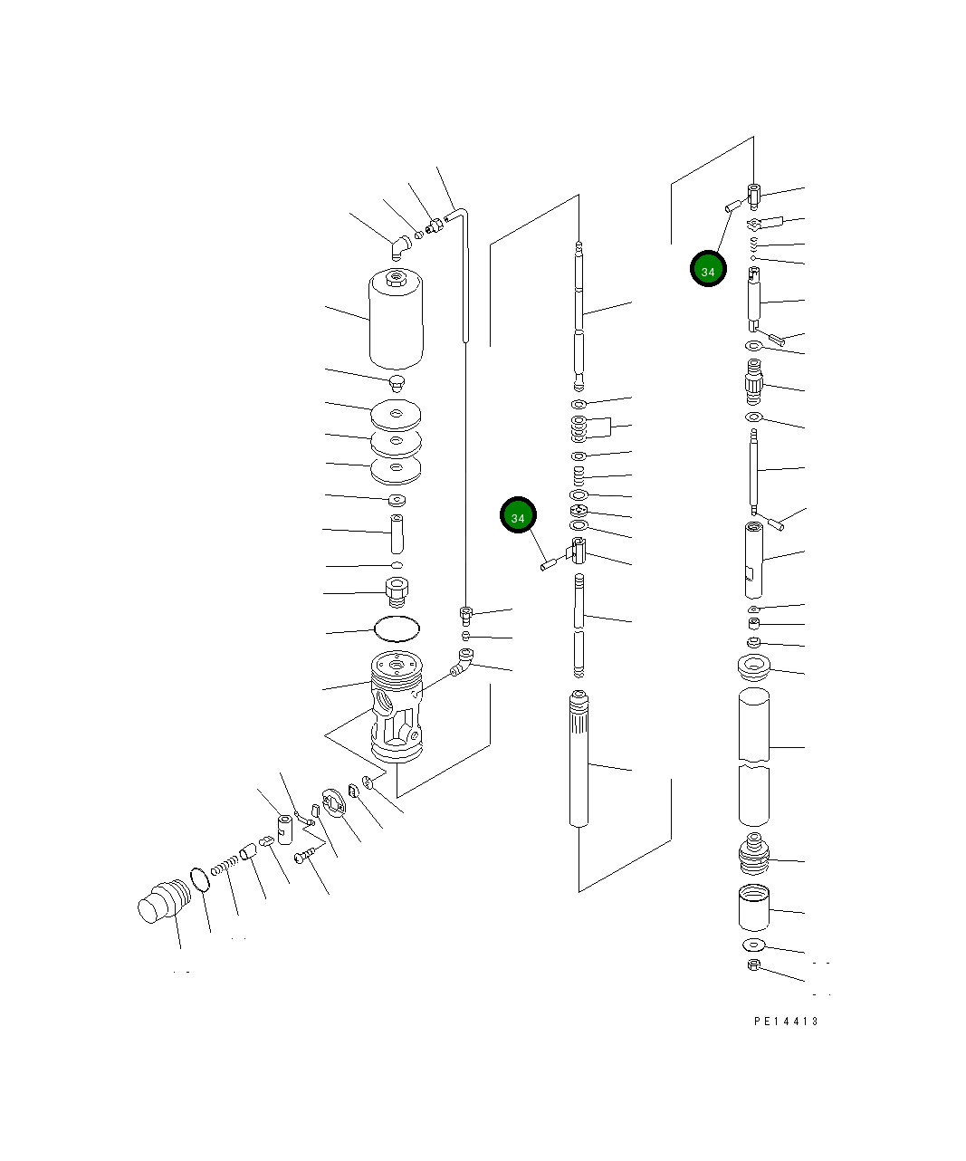 Палец YU702971-4 Komatsu