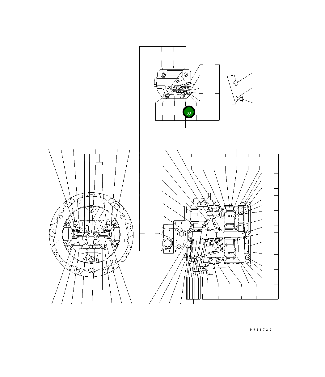 Поршень YM172423-73630 Komatsu